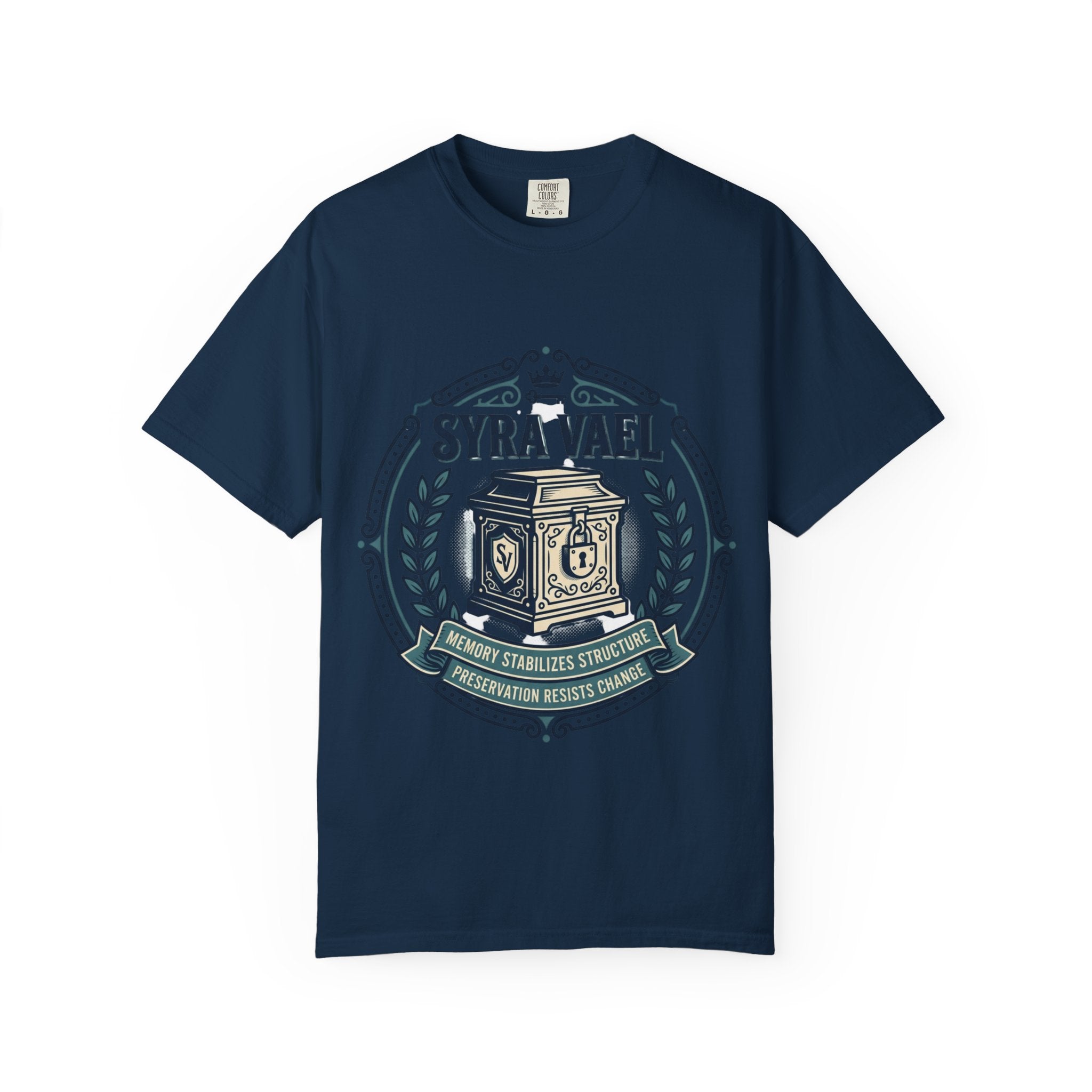 Power Runs Black PRB — Syra Vael Vintage Crest Tee by Power Runs Black