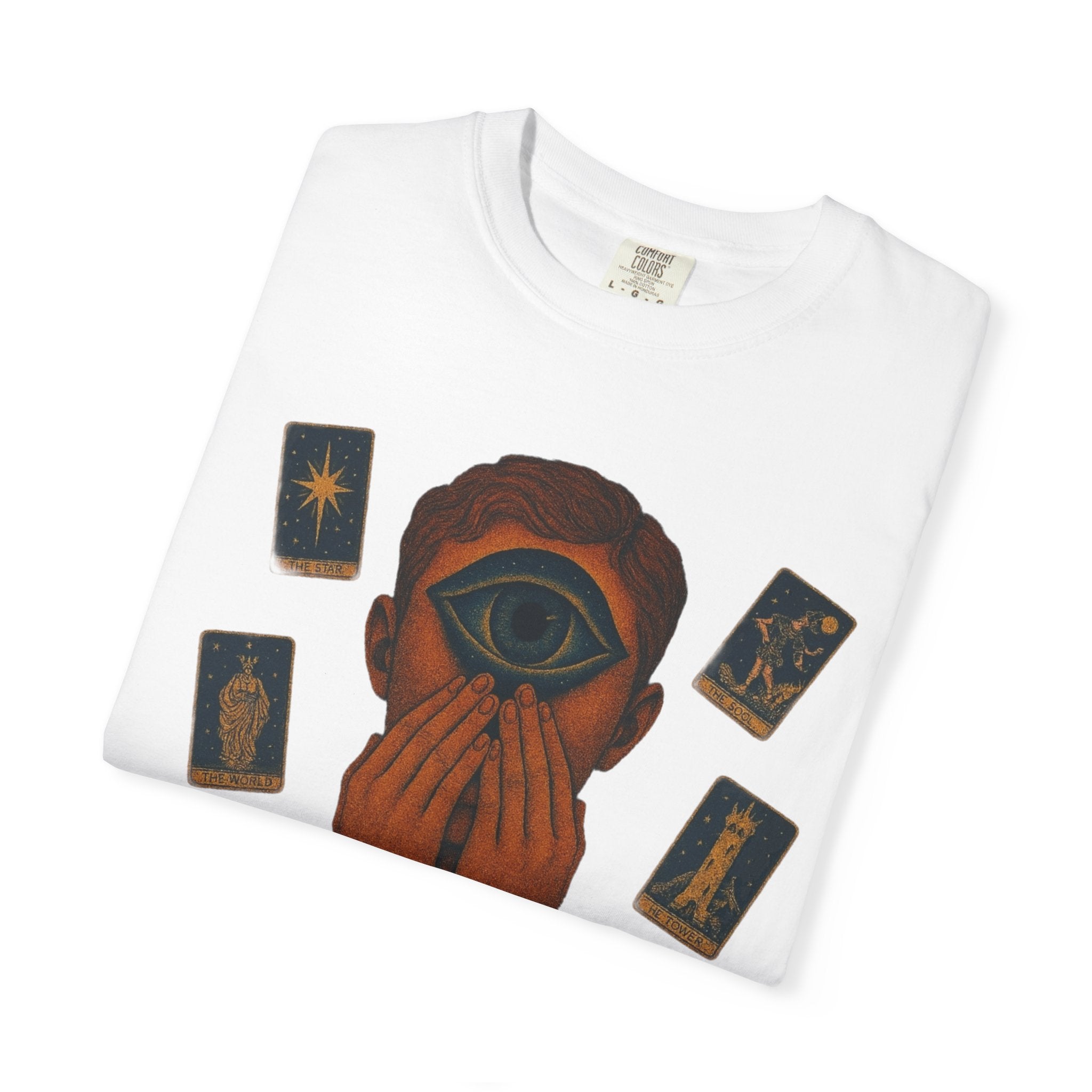 PRB Third Eye Tarot Illustration T-shirt | Occult Mystic Artwork by Power Runs Black