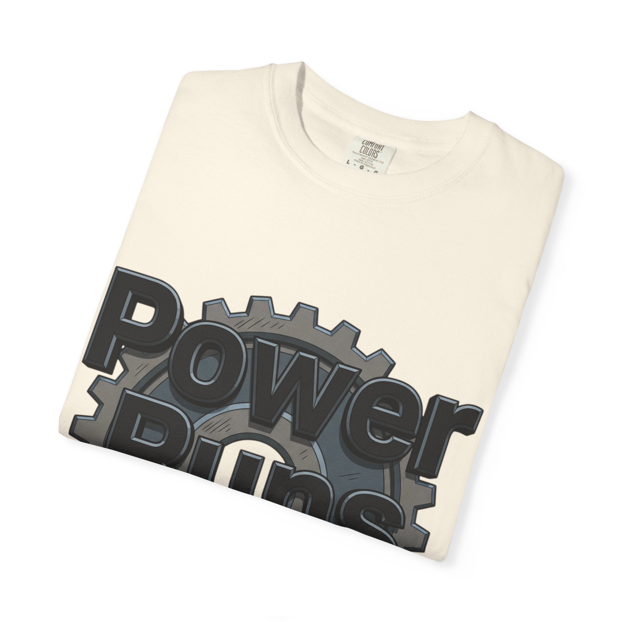 PRB Power Runs Black Gear Graphic Tee | Garment-Dyed Heavyweight Cotton by Power Runs Black