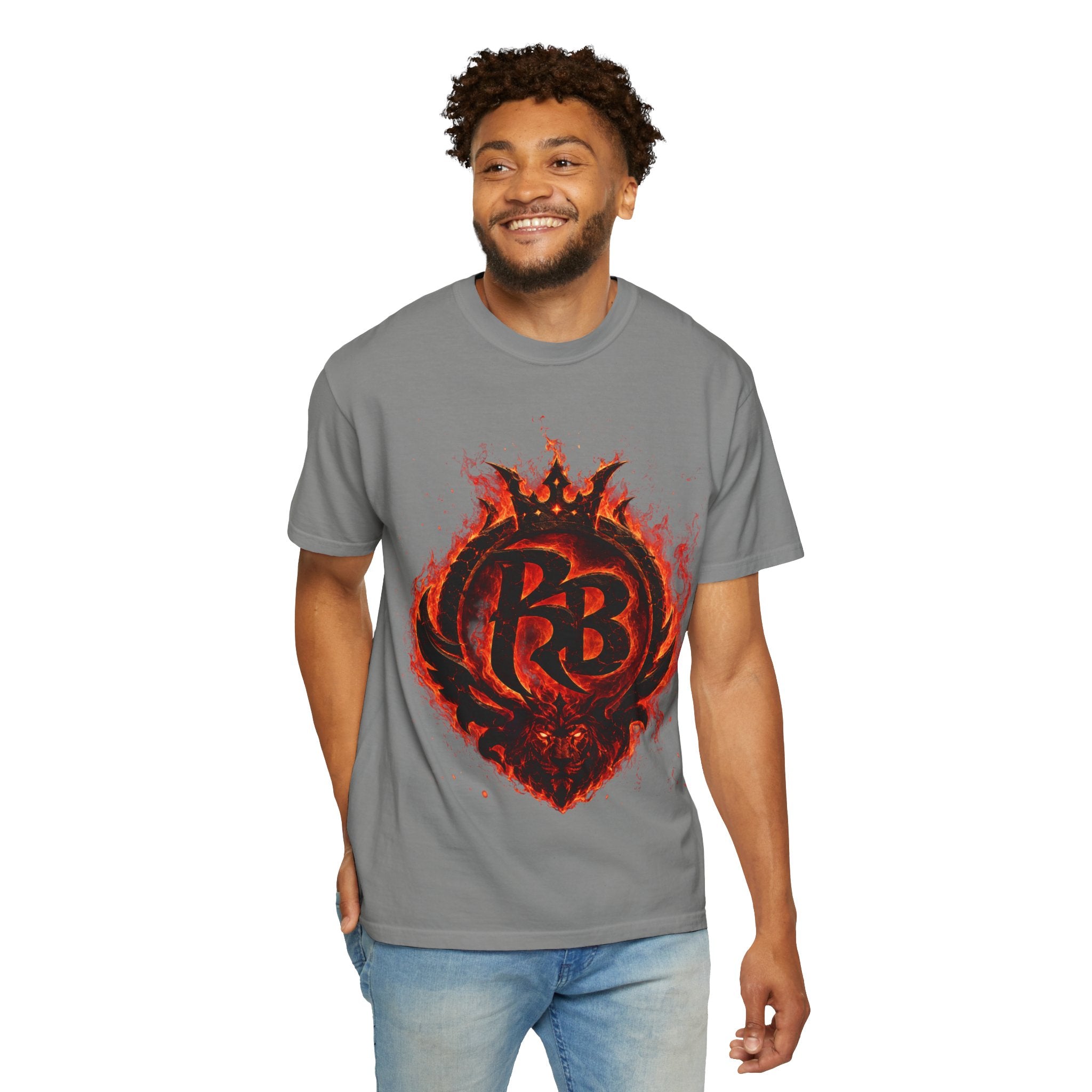 Power Runs Back PRB Flame Logo T-shirt | Fiery Emblem Tee, Grunge Rock Chic by Power Runs Black