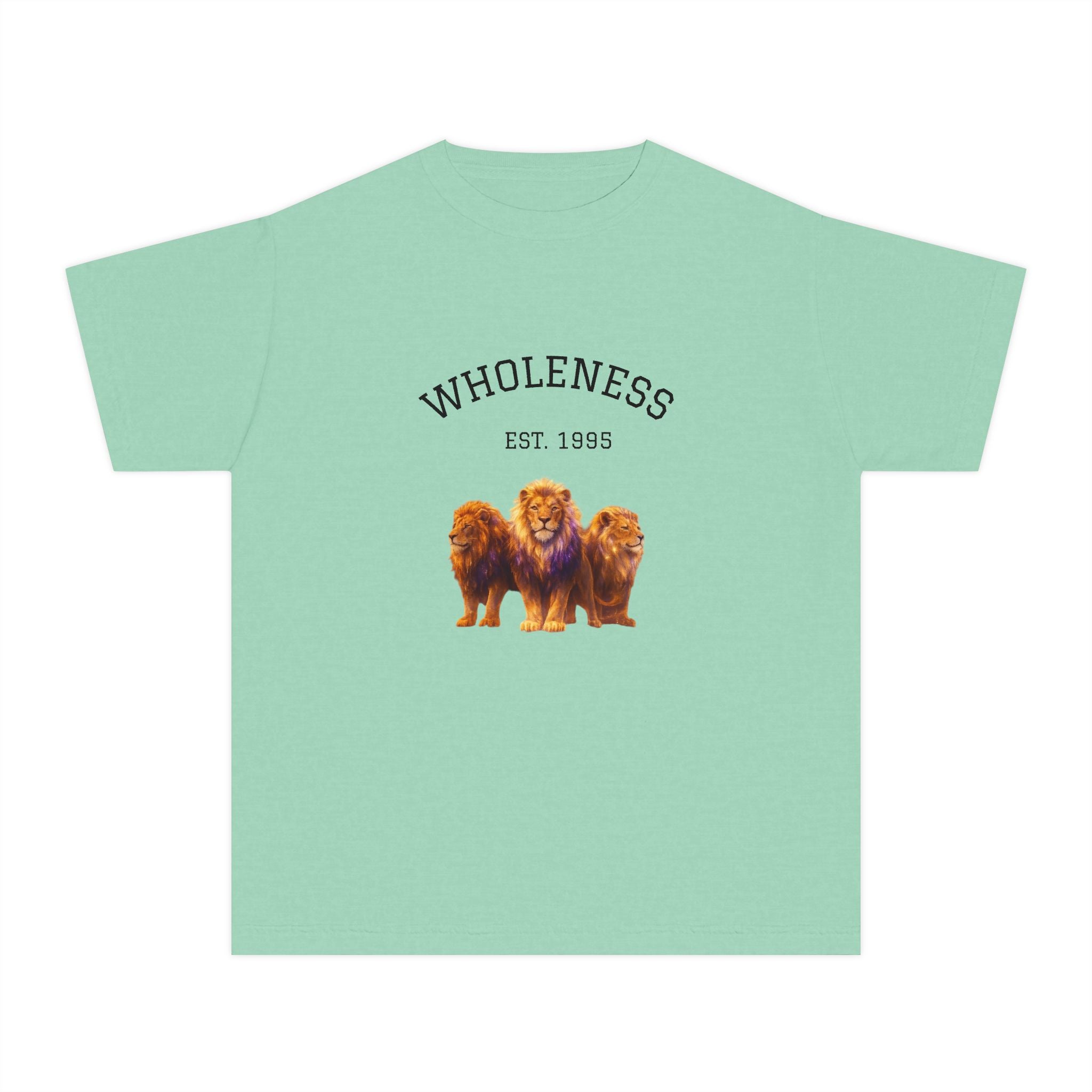 Power Runs Black PRB Youth Tee — "Wholeness Est. 1995" Lion Graphic Kids Shirt by Power Runs Black