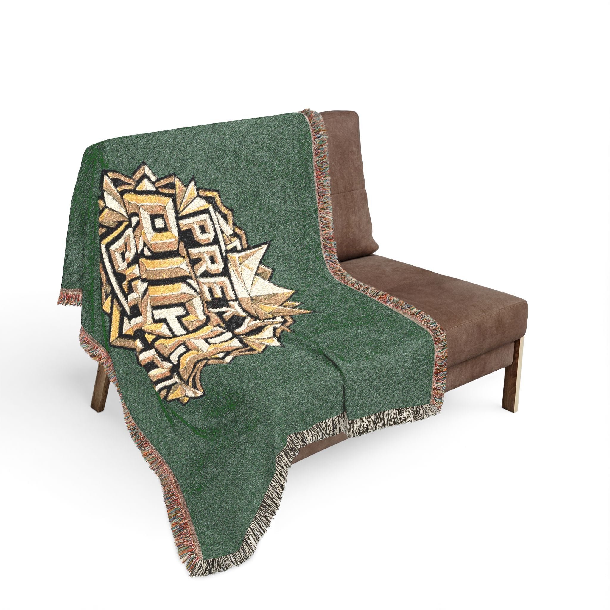 PRB Pretty Rich Bitch Southwestern Aztec Pattern Woven Blanket | Tribal Throw, Geometric Fringe by Power Runs Black