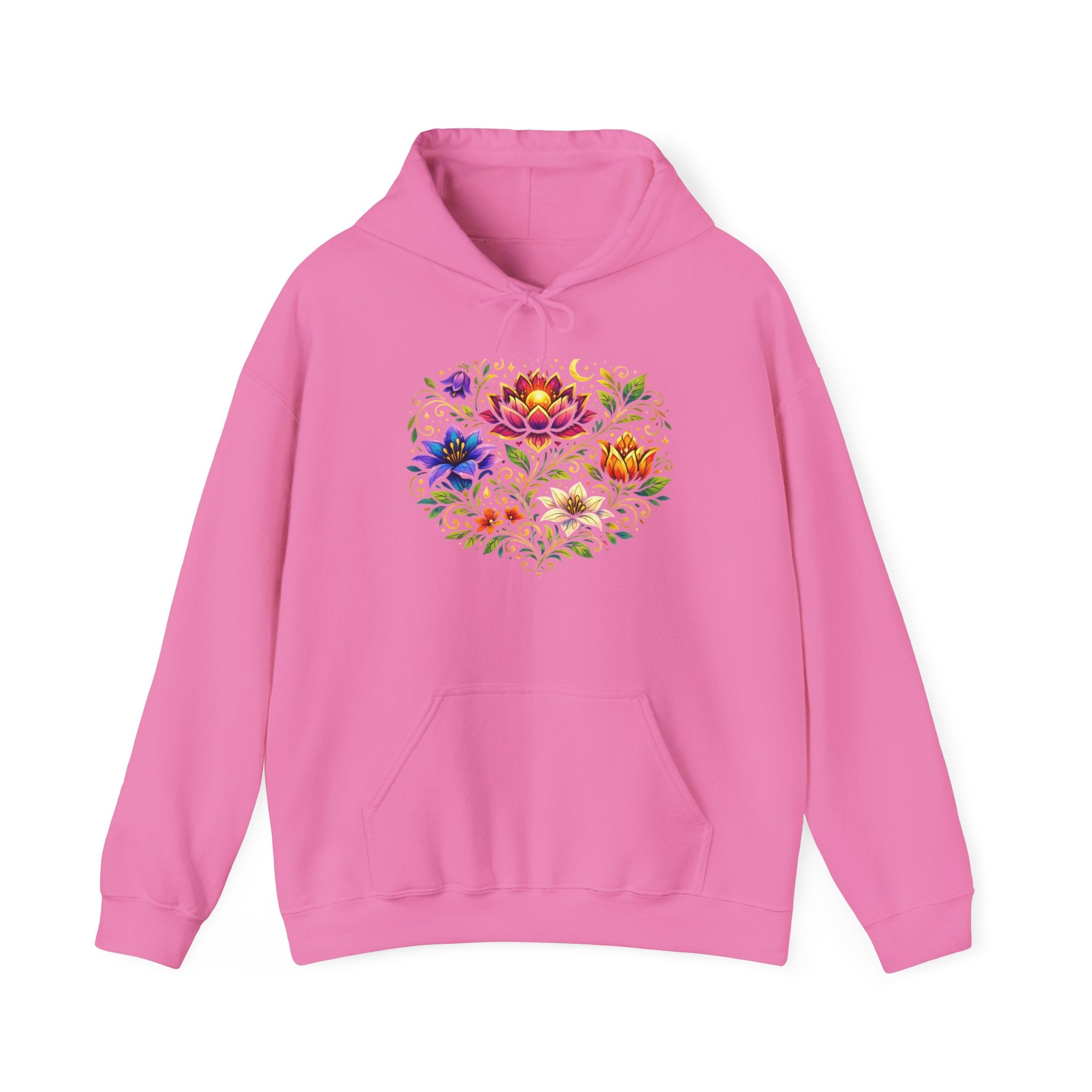 Pretty Rich Bitch by PRB Colorful Floral Lotus Bouquet Hoodie | Watercolor Flower Mandala Sweatshirt by Power Runs Black