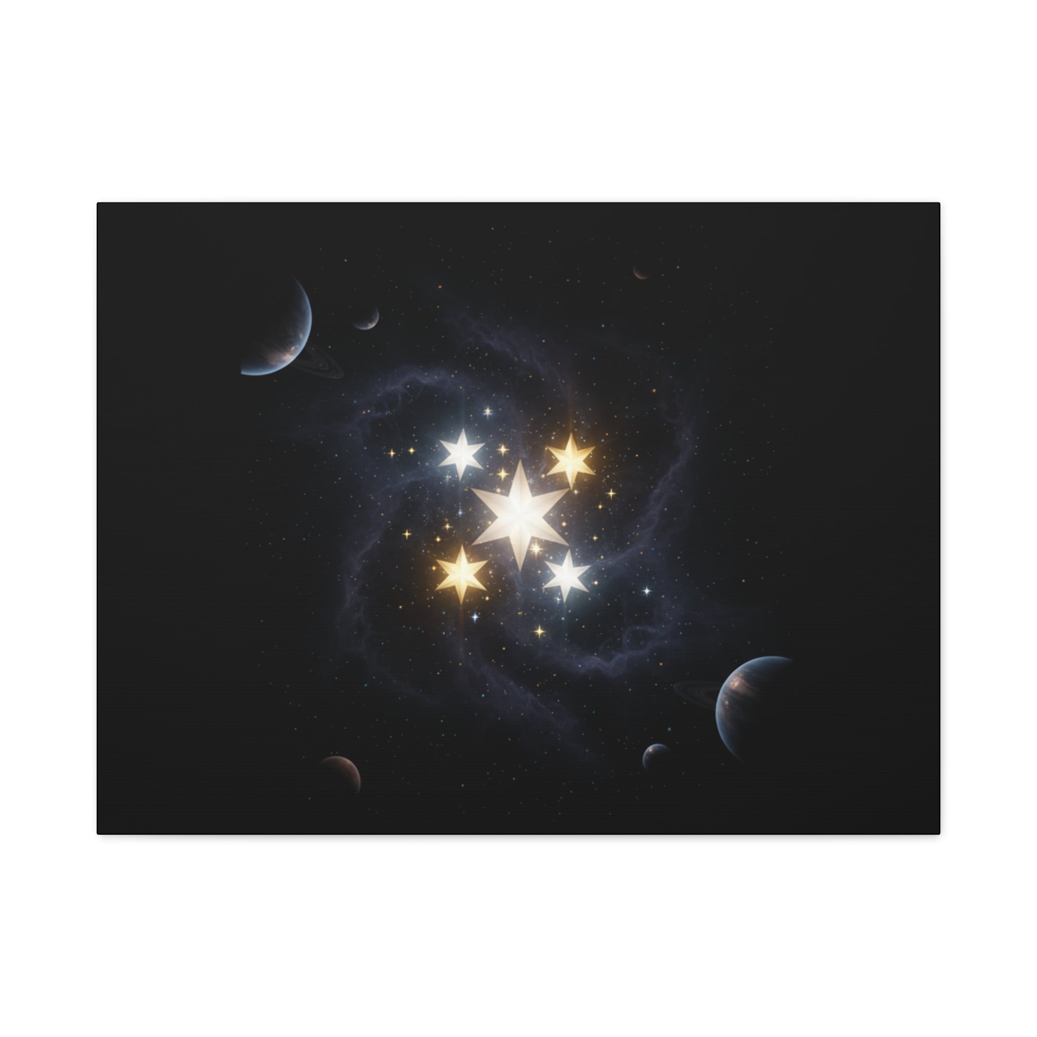 PRB Celestial Star Cluster Matte Canvas Print — Cosmic Planets Wall Art by Printify