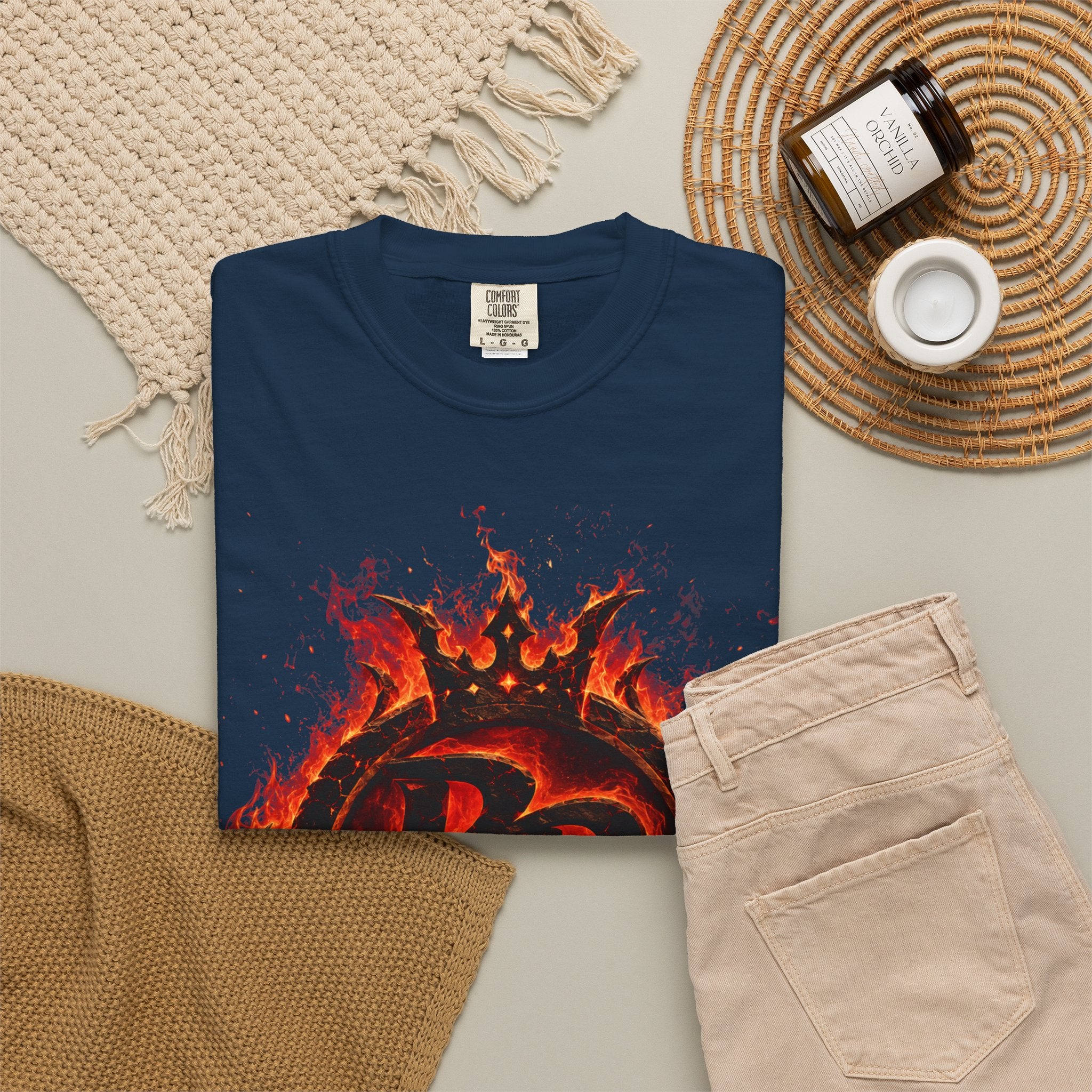 Power Runs Back PRB Flame Logo T-shirt | Fiery Emblem Tee, Grunge Rock Chic by Power Runs Black