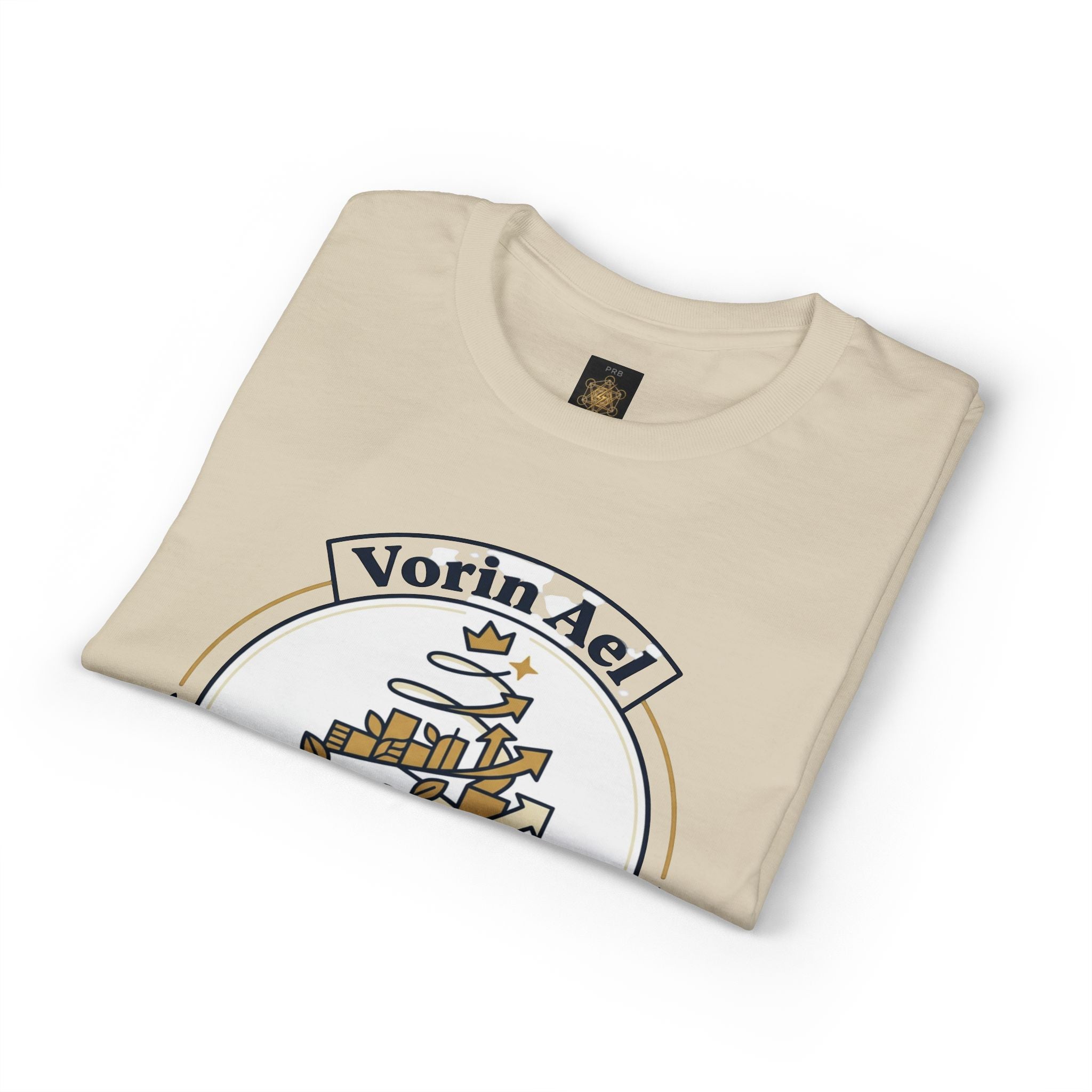 Power Runs Black PRB Vorin Ael Crest T-Shirt — Fantasy Guild Emblem Tee by Printify