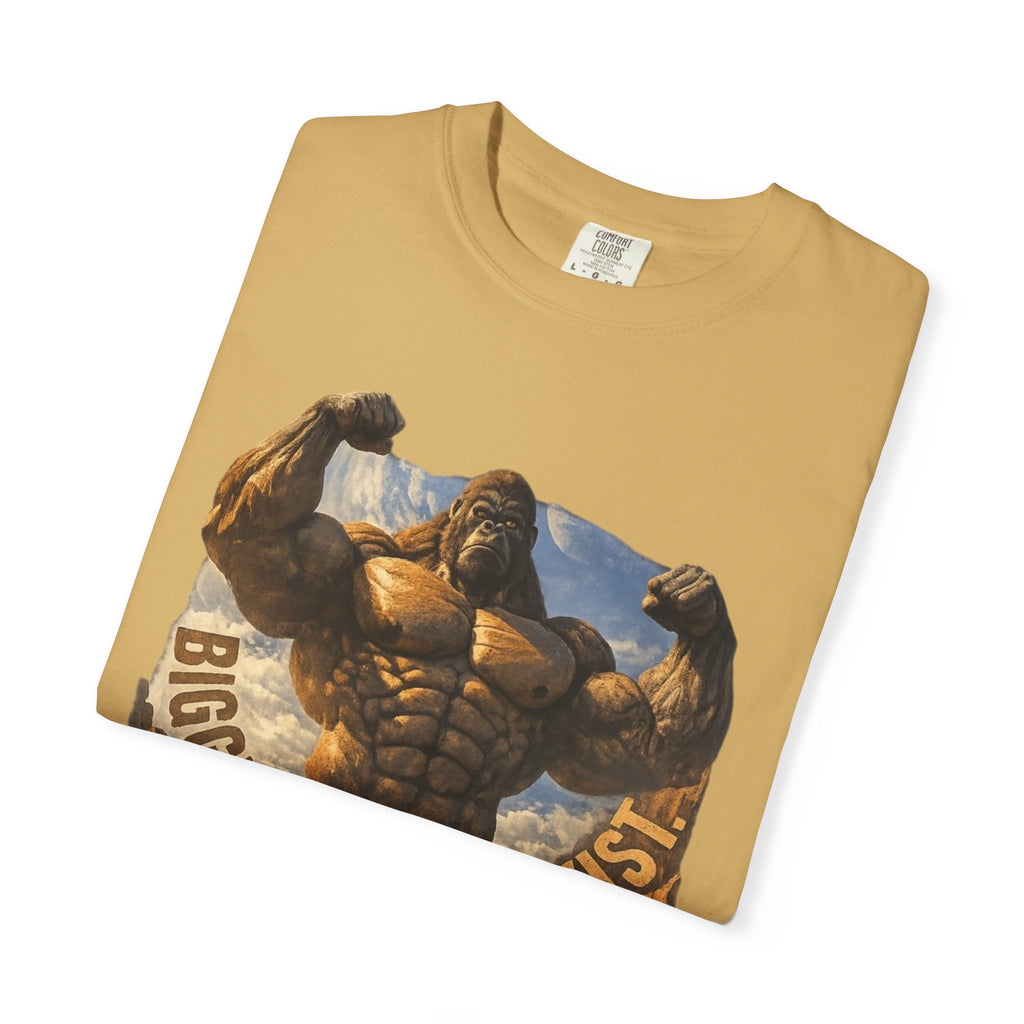 Power Runs Black PRB Biggest Flex I Exist T-Shirt — Funny Muscle Gorilla Graphic Tee by Printify