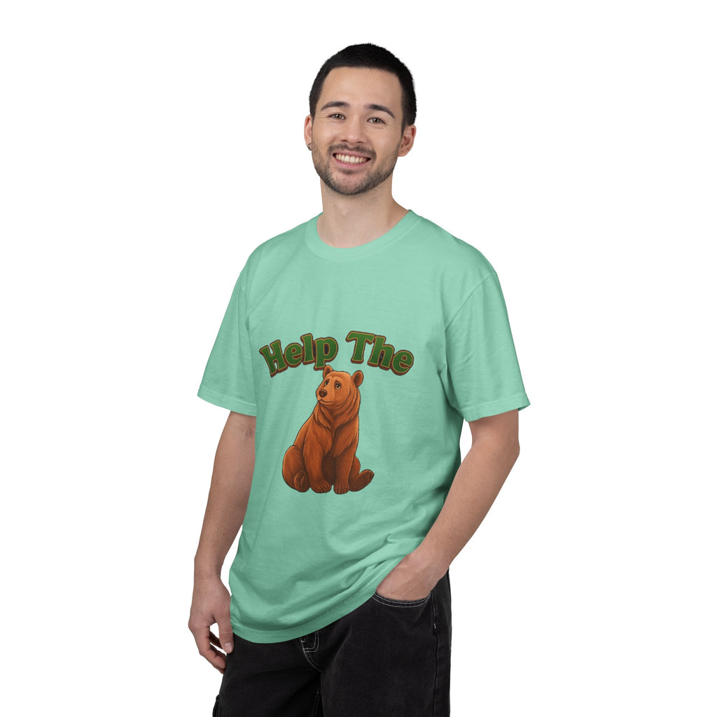 Power Runs Black PRB Help The Bear T-shirt | Cute Sitting Bear Illustration by Power Runs Black