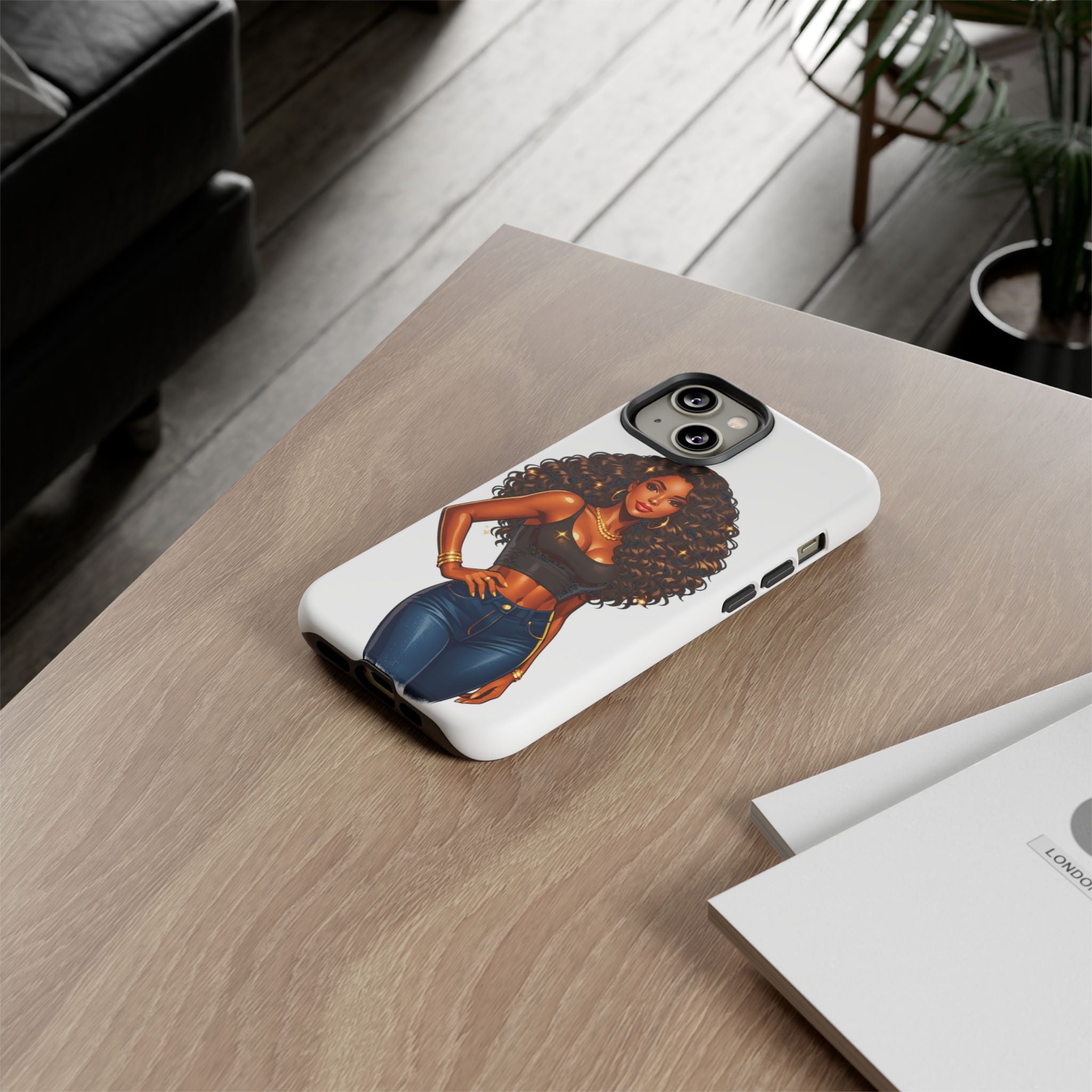 Pretty Rich Bitch by PRB Curly Hair Phone Case by Printify