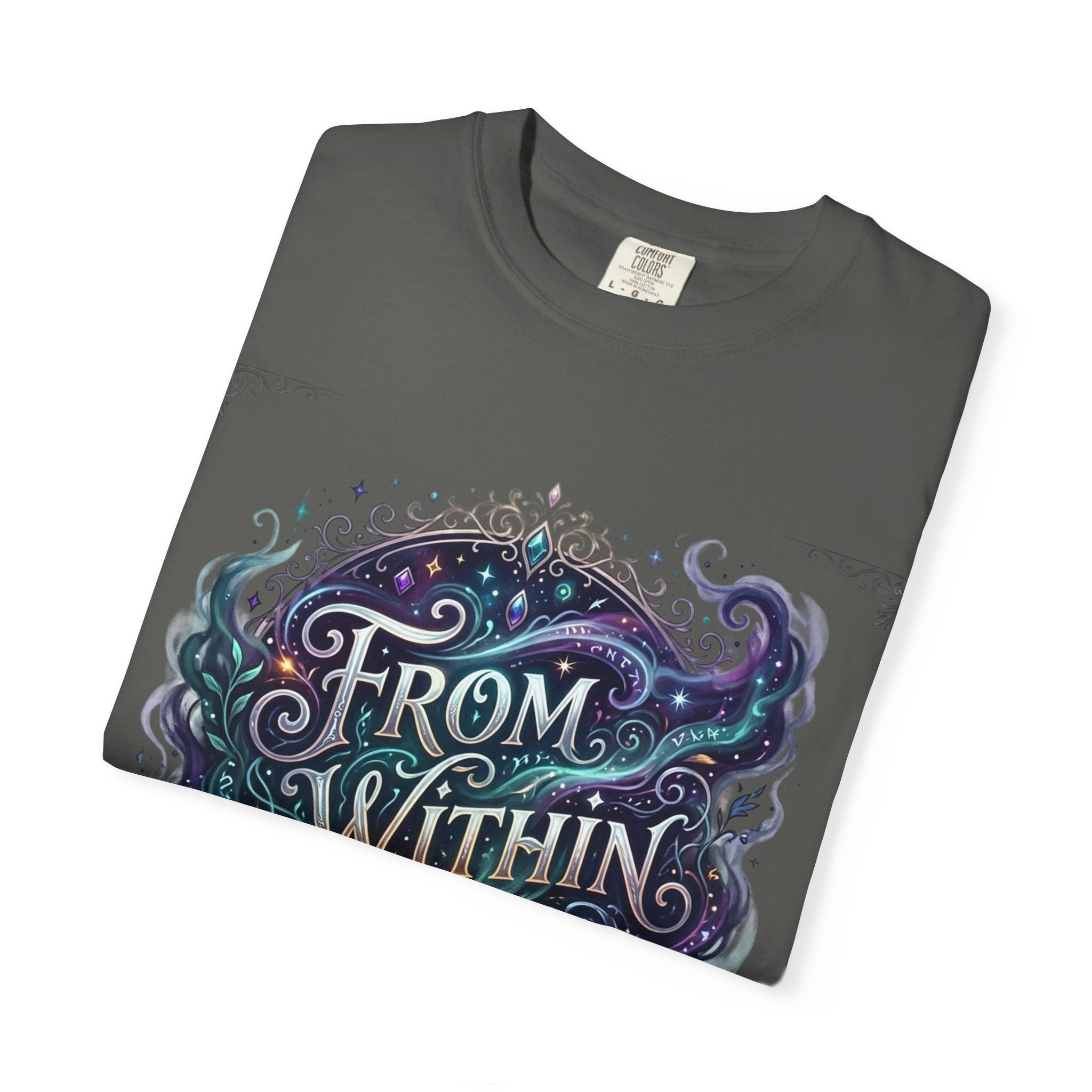 Power Runs Black PRB From Within Magic Book T-Shirt — Fantasy Illustrated Graphic Tee by Printify