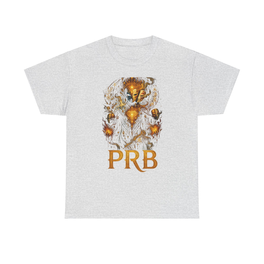 PRB Golden Mystic Mask Graphic Tee — Vintage Nature Illustration T-Shirt by Power Runs Black