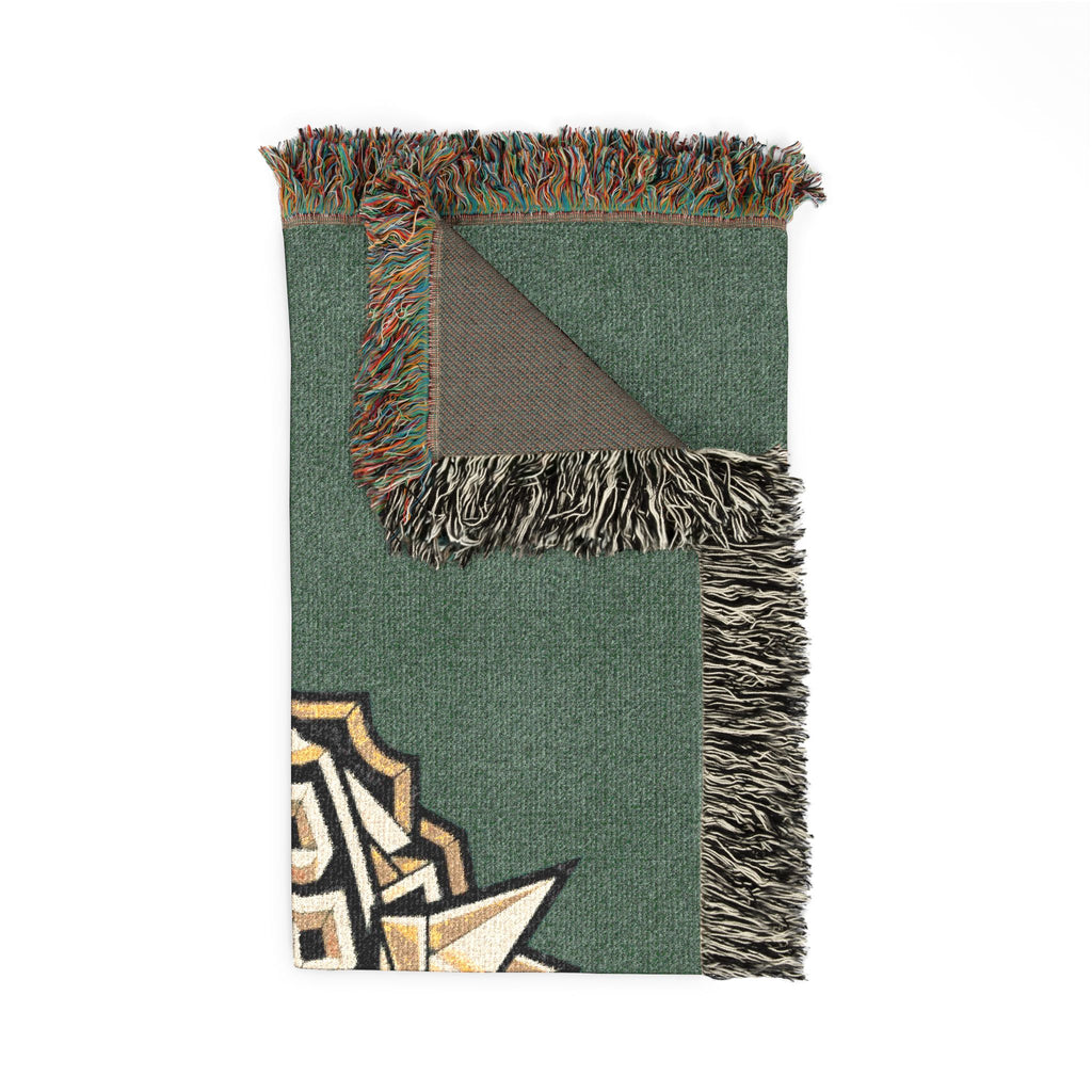 Power Runs Black PRB Pretty Rich Bitch Southwestern Aztec Pattern Woven Blanket | Tribal Throw, Geometric Fringe by Printify