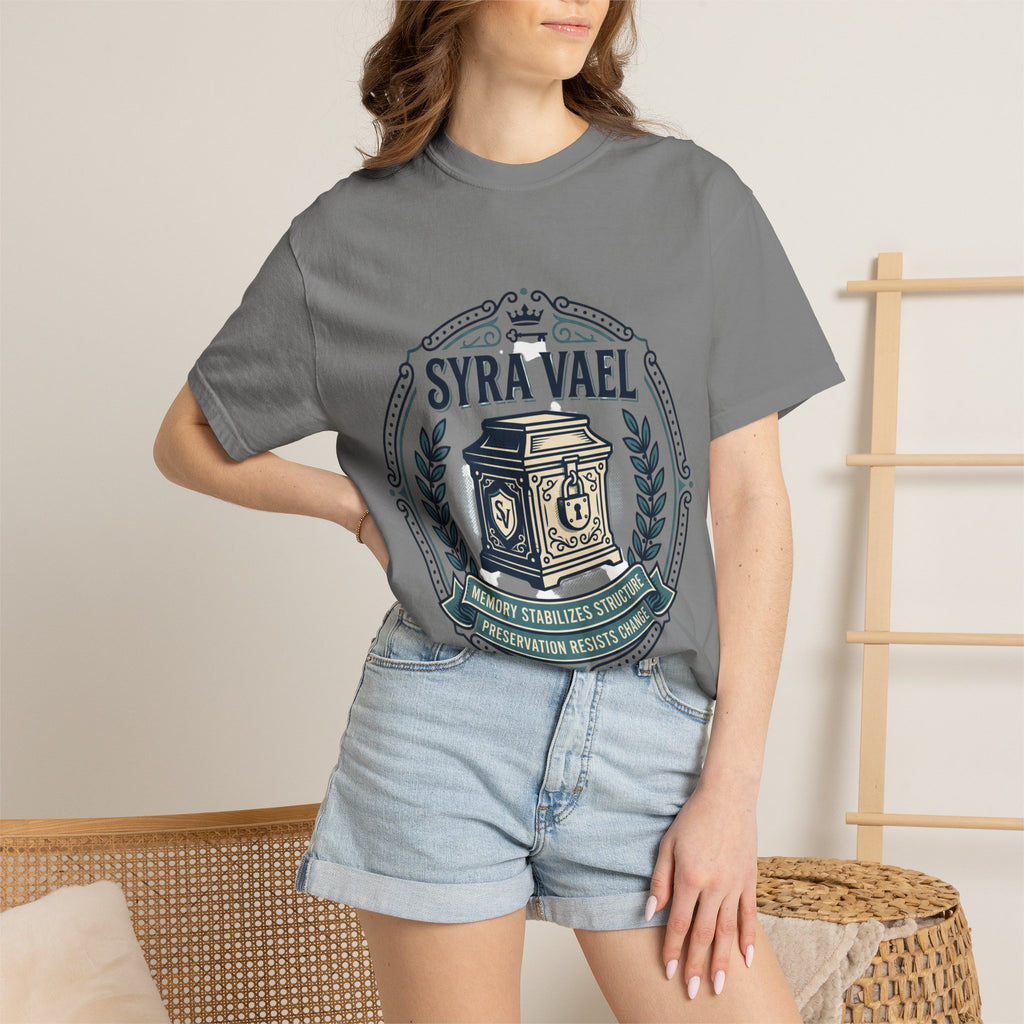 Power Runs Black PRB — Syra Vael Vintage Crest Tee by Power Runs Black