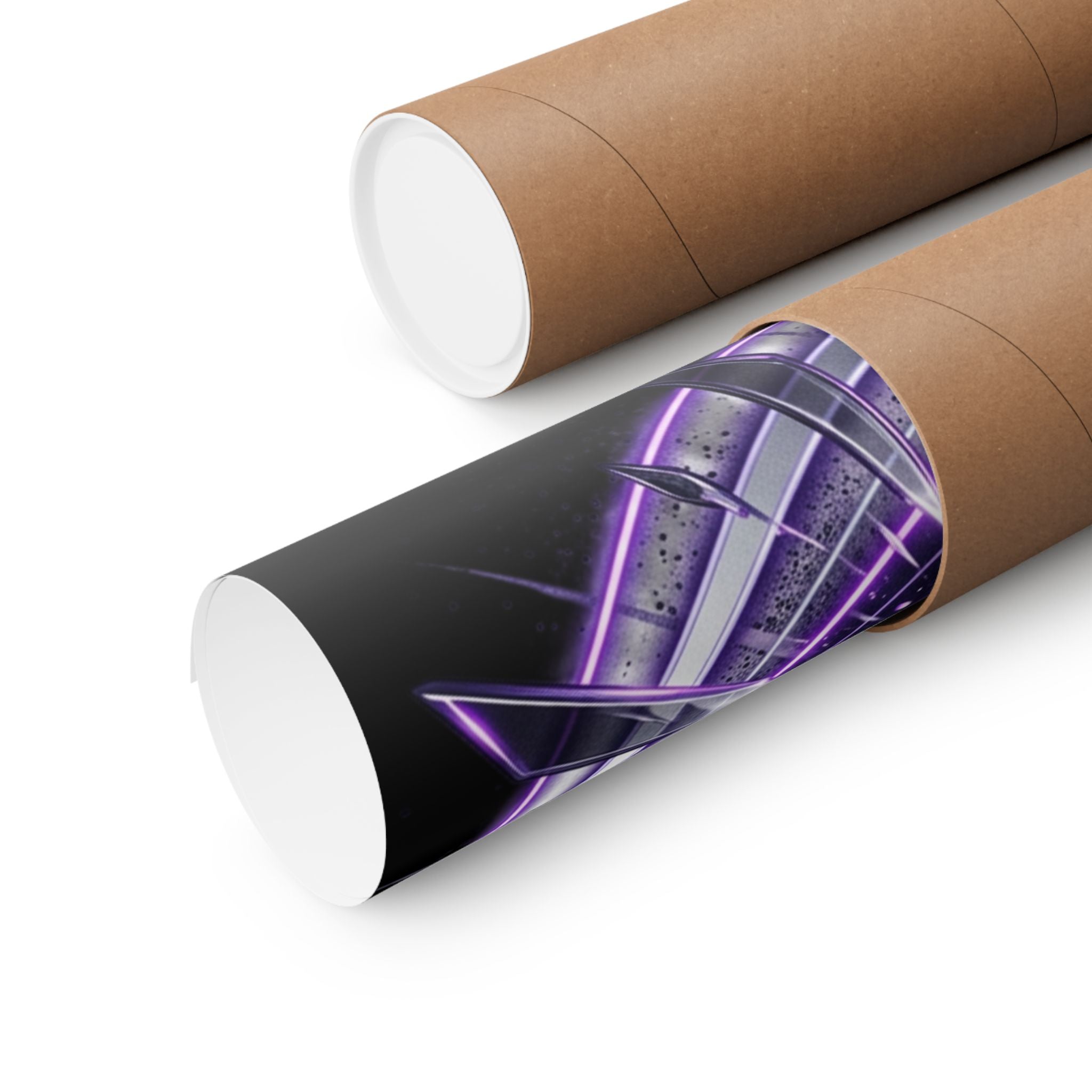 Power Runs Black Purple Energy Shield Matte Poster by Power Runs Black