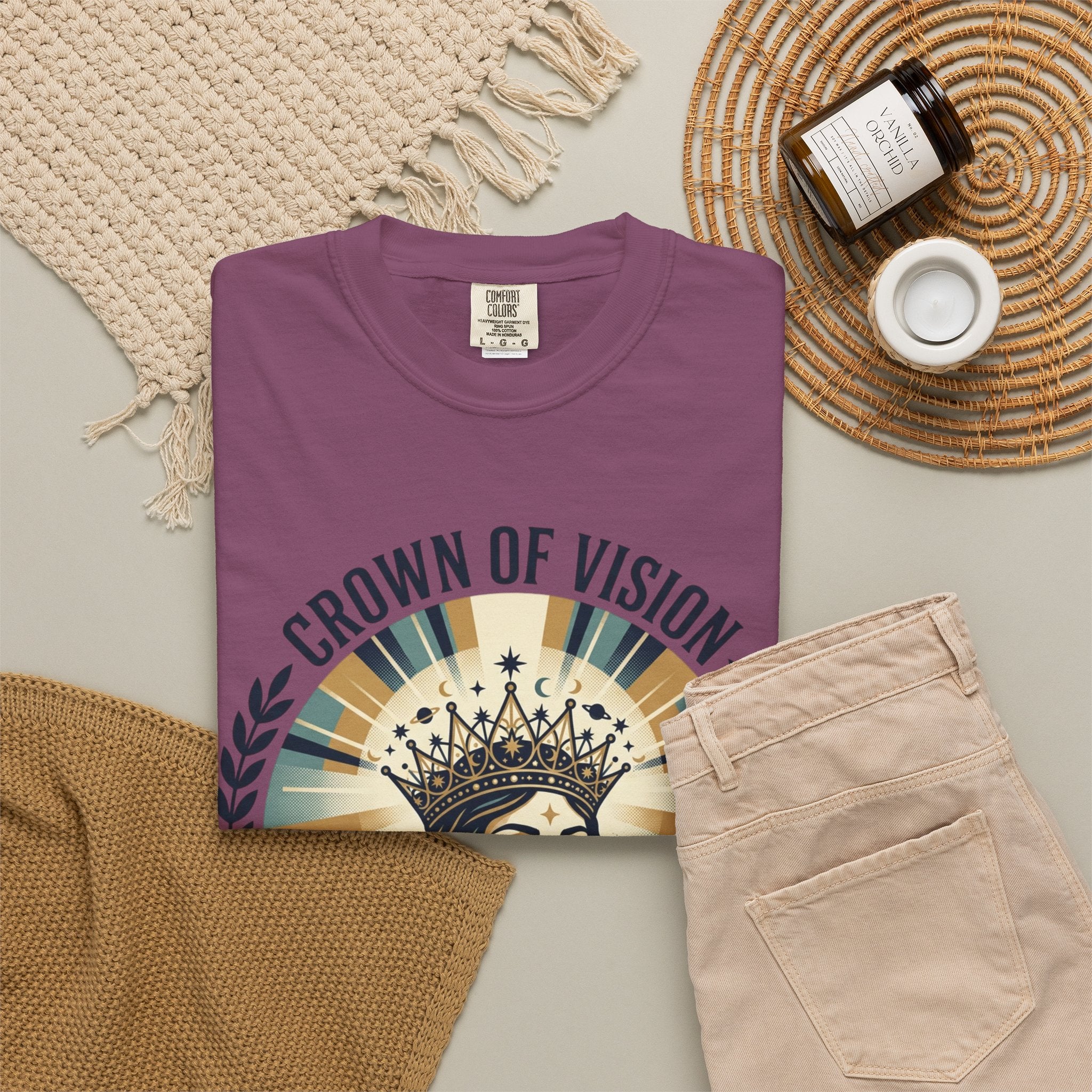 Power Runs Black Crown of Vision T-Shirt — Vintage Inspirational Graphic Tee by Printify