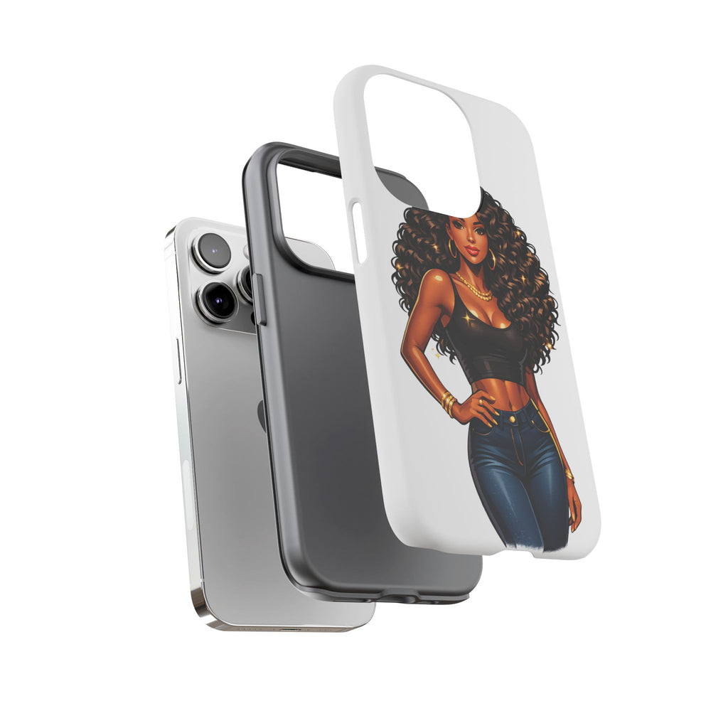 Pretty Rich Bitch by PRB Curly Hair Phone Case by Printify
