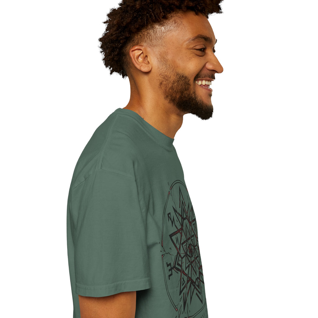 Power Runs Black PRB Eryx Tal Geometric Mandala T-Shirt — Symmetric Star Graphic Tee by Power Runs Black