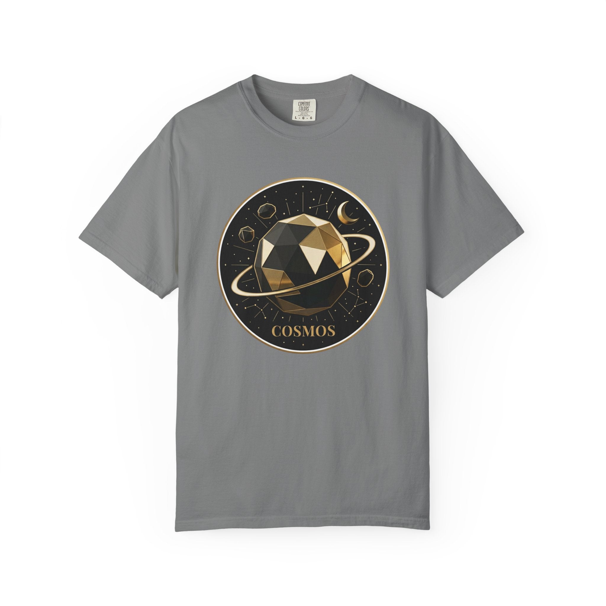 PRB Cosmos Geometric Planet T-Shirt by Power Runs Black