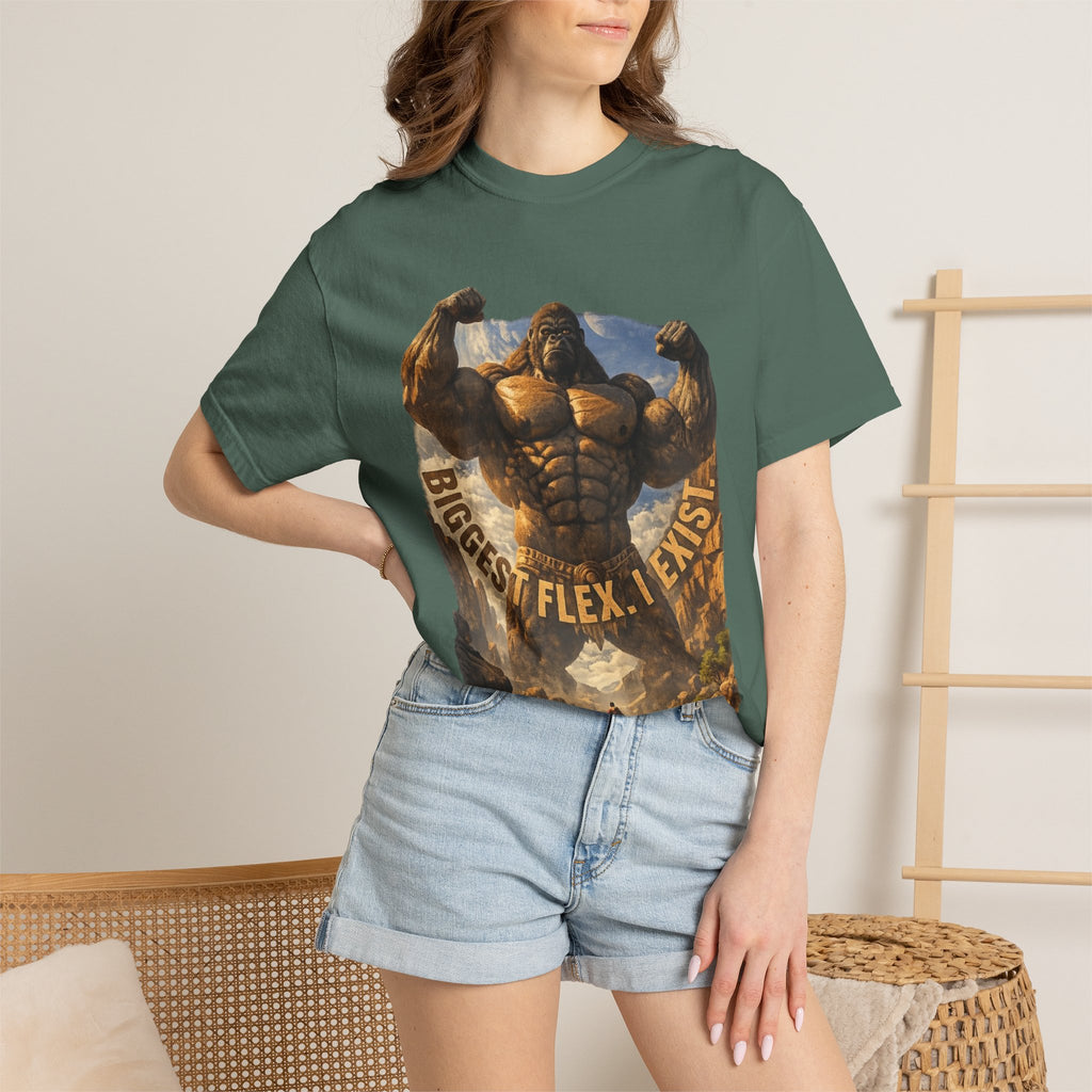PRB Biggest Flex I Exist T-Shirt — Funny Muscle Gorilla Graphic Tee by Power Runs Black