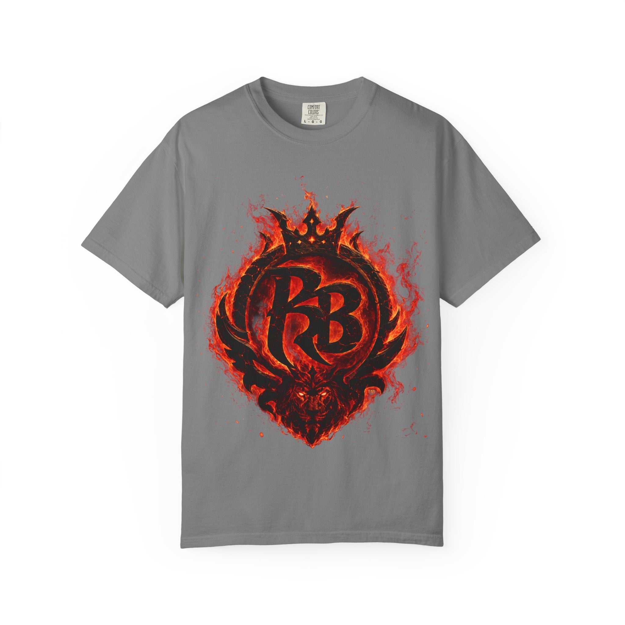 Power Runs Back PRB Flame Logo T-shirt | Fiery Emblem Tee, Grunge Rock Chic by Power Runs Black
