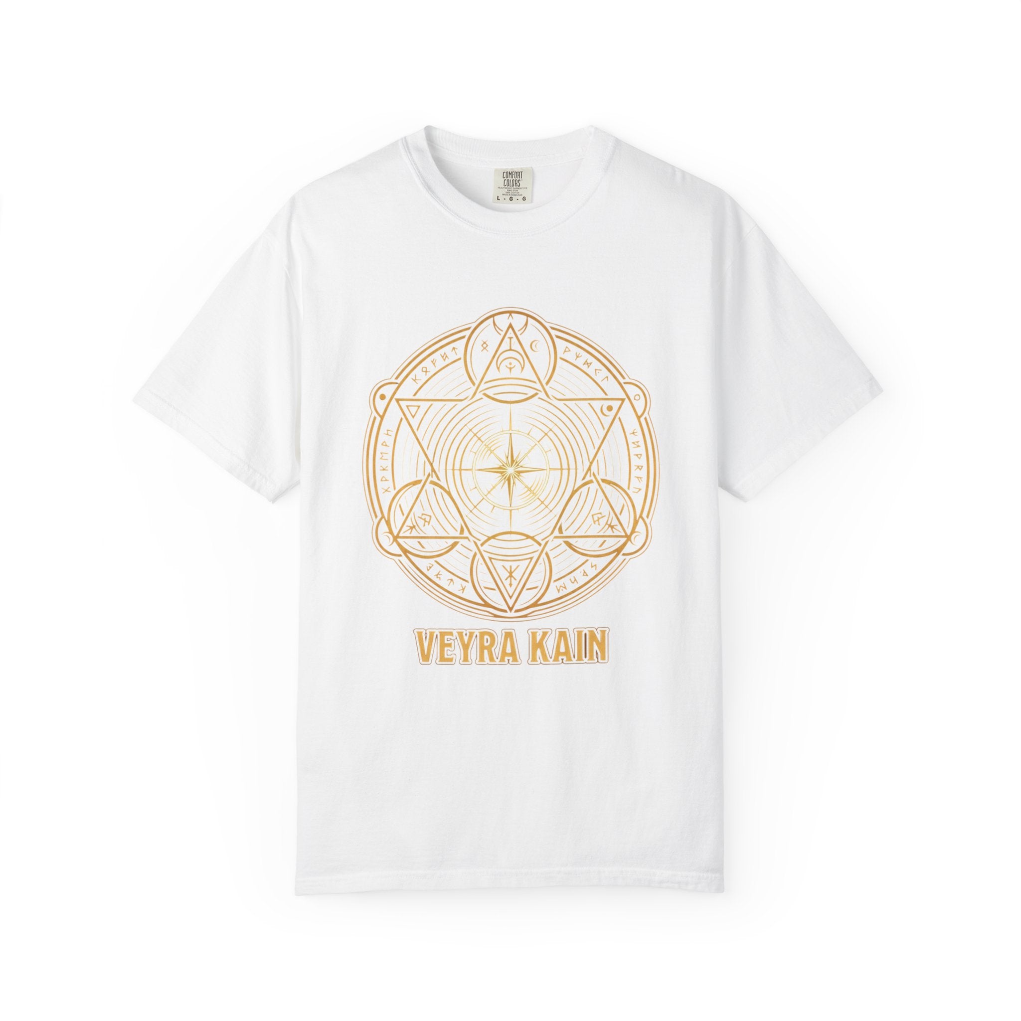 Power Runs Black PRB — Veyra Kain Geometric Sigil Tee with “Too Much Becomes Ruin” Graphic T-Shirt by Power Runs Black