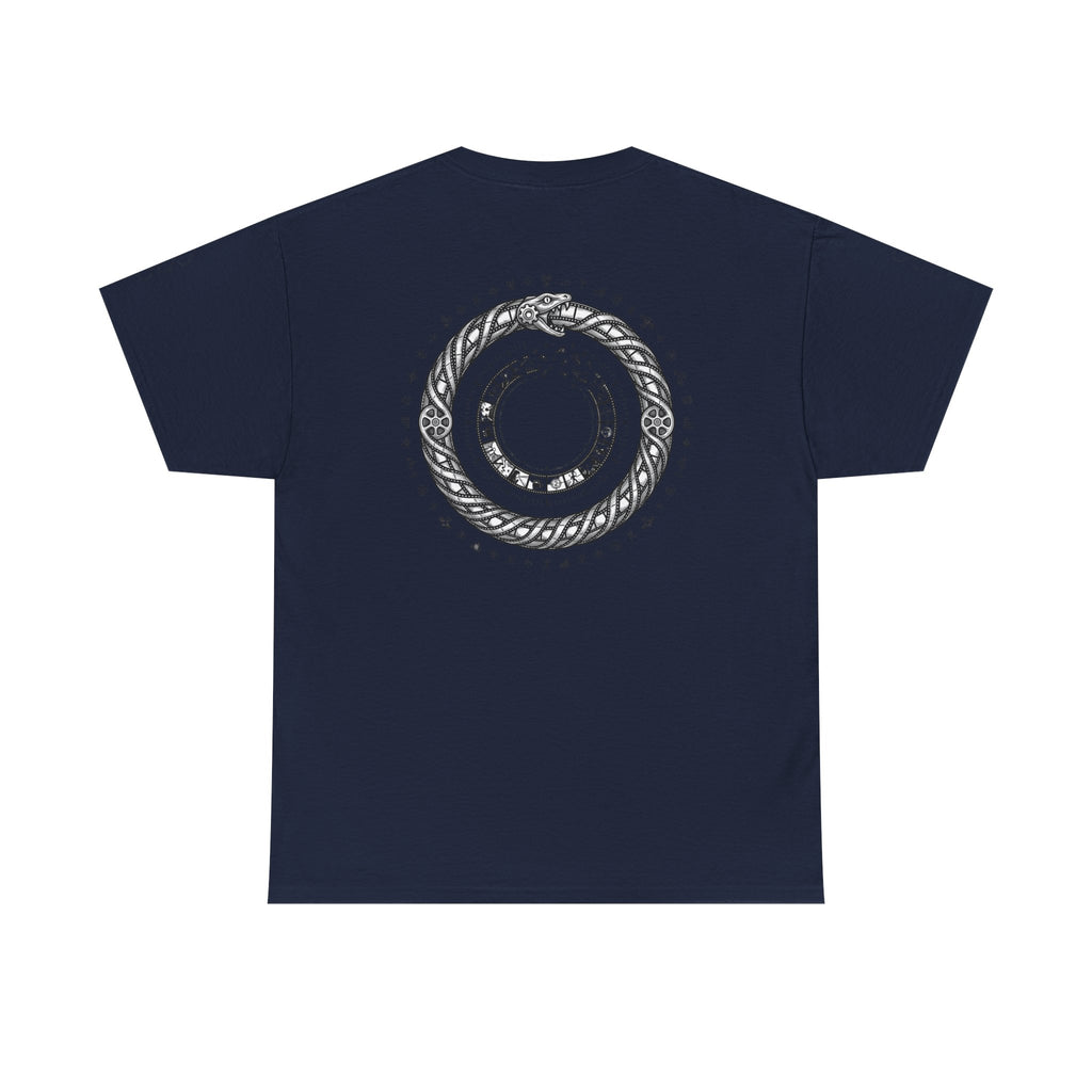 Power Runs Black — "The Agenda of the Arch" Retro TV Ouroboros Graphic Tee by Printify