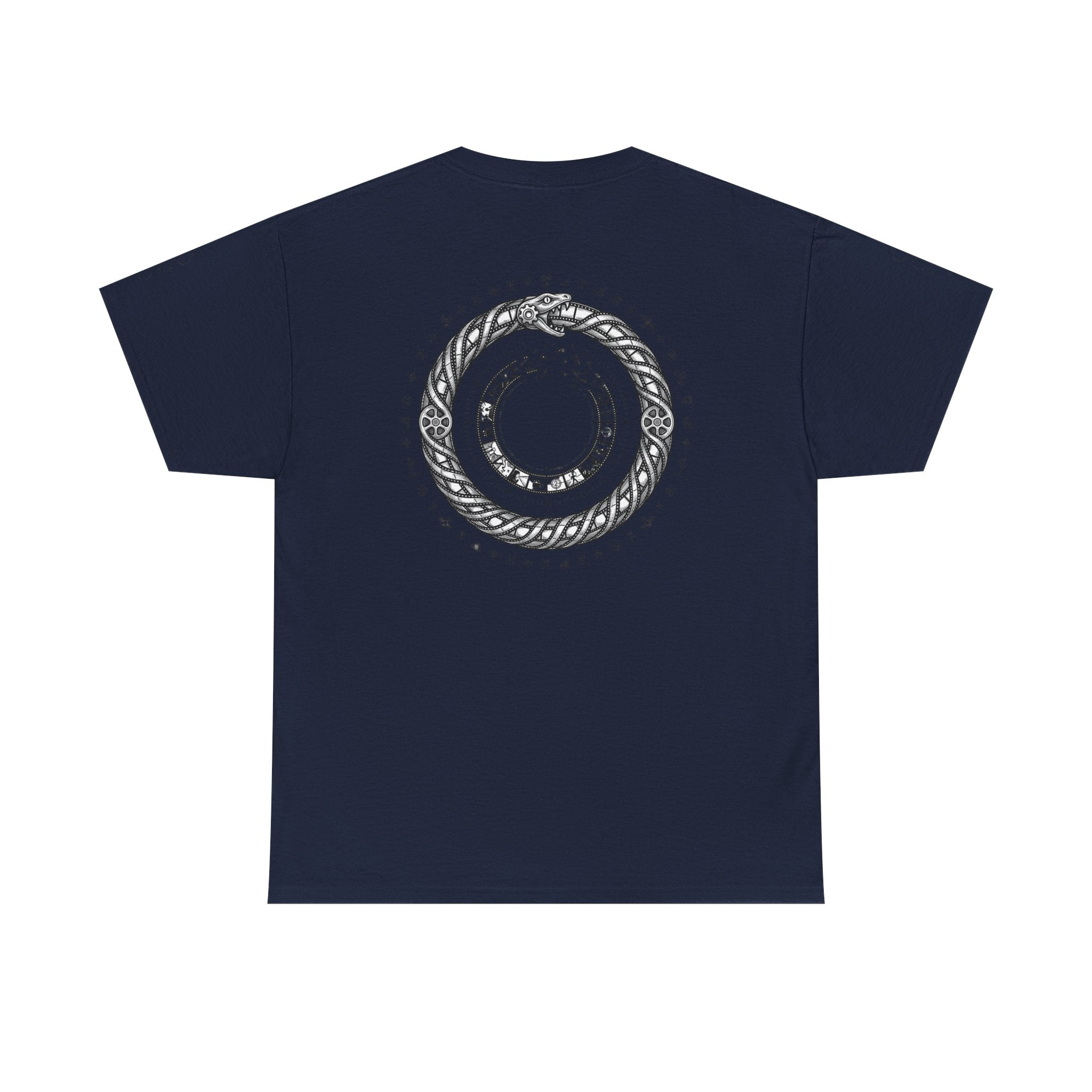 Power Runs Black — "The Agenda of the Arch" Retro TV Ouroboros Graphic Tee by Printify