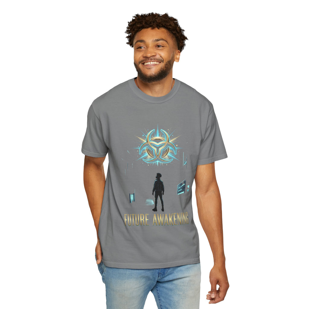 PRB Future Awakening T-Shirt | Sci-Fi Silhouette Graphic Tee by Printify