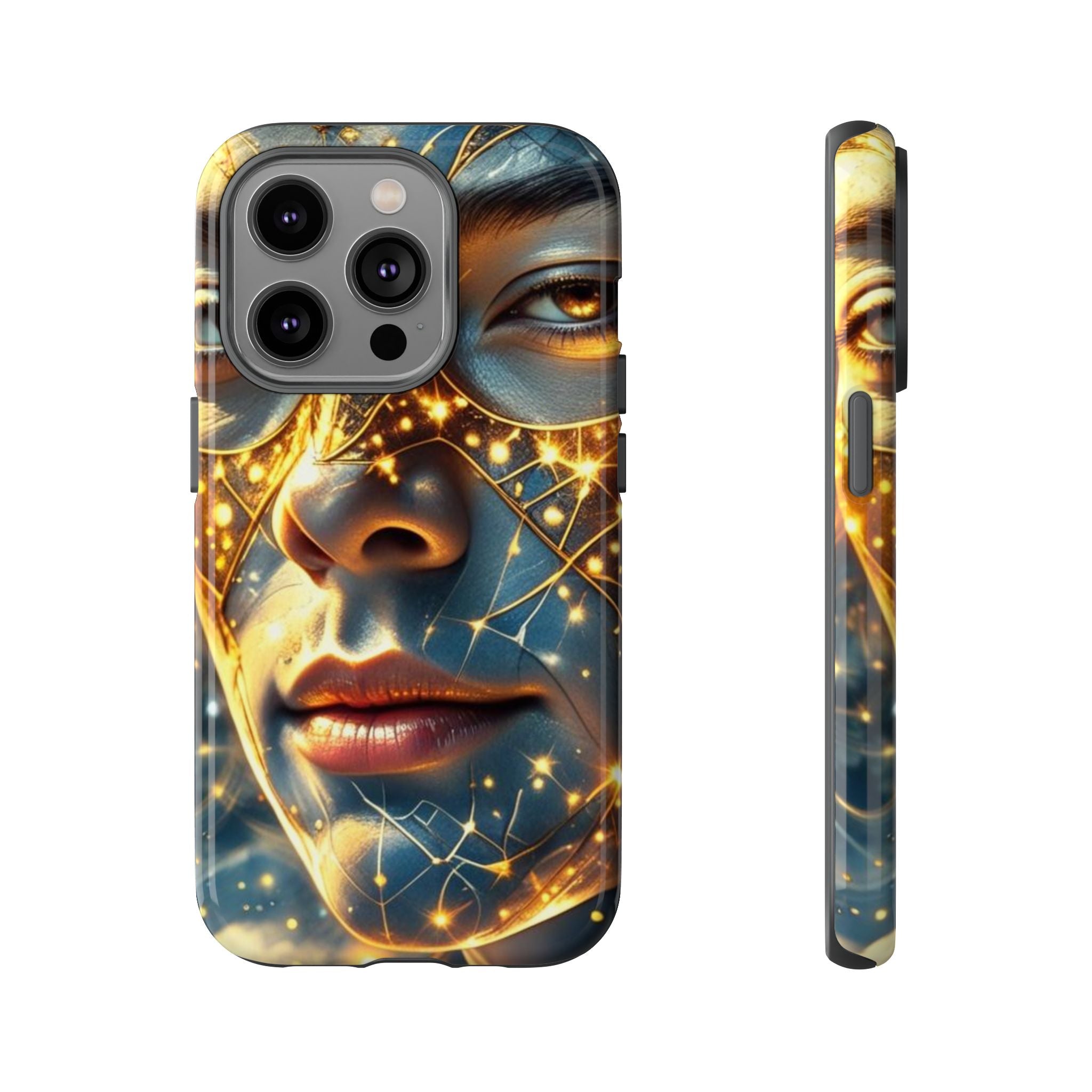 PRB Galactic Portrait Tough Case | Cosmic Face Phone Case, Starry Nebula Design by Printify