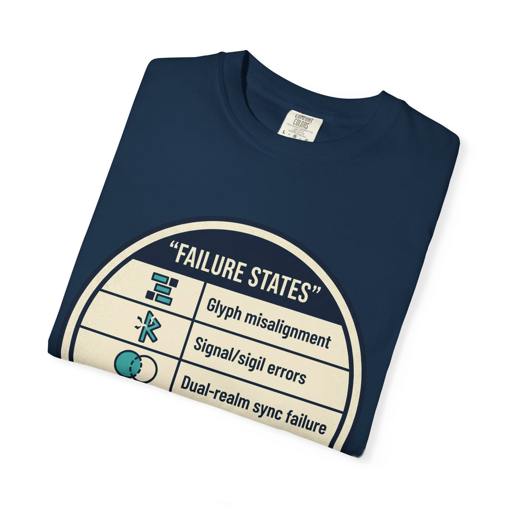 Power Runs Black PRB Failure States T-Shirt — Sci‑Fi Status Badge Graphic Tee by Power Runs Black