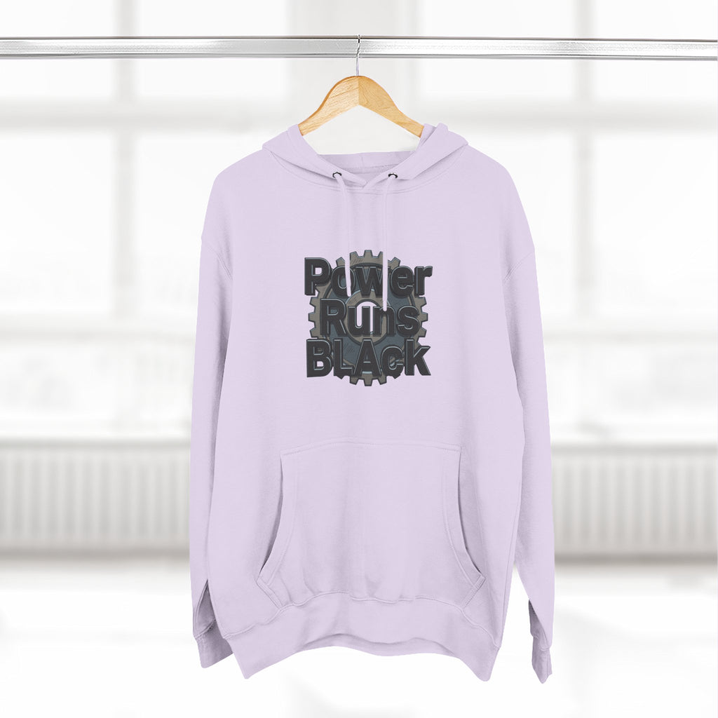 PRB Built of Power Graphic Hoodie — ‘Power Runs Black’ Industrial Mech Design by Power Runs Black