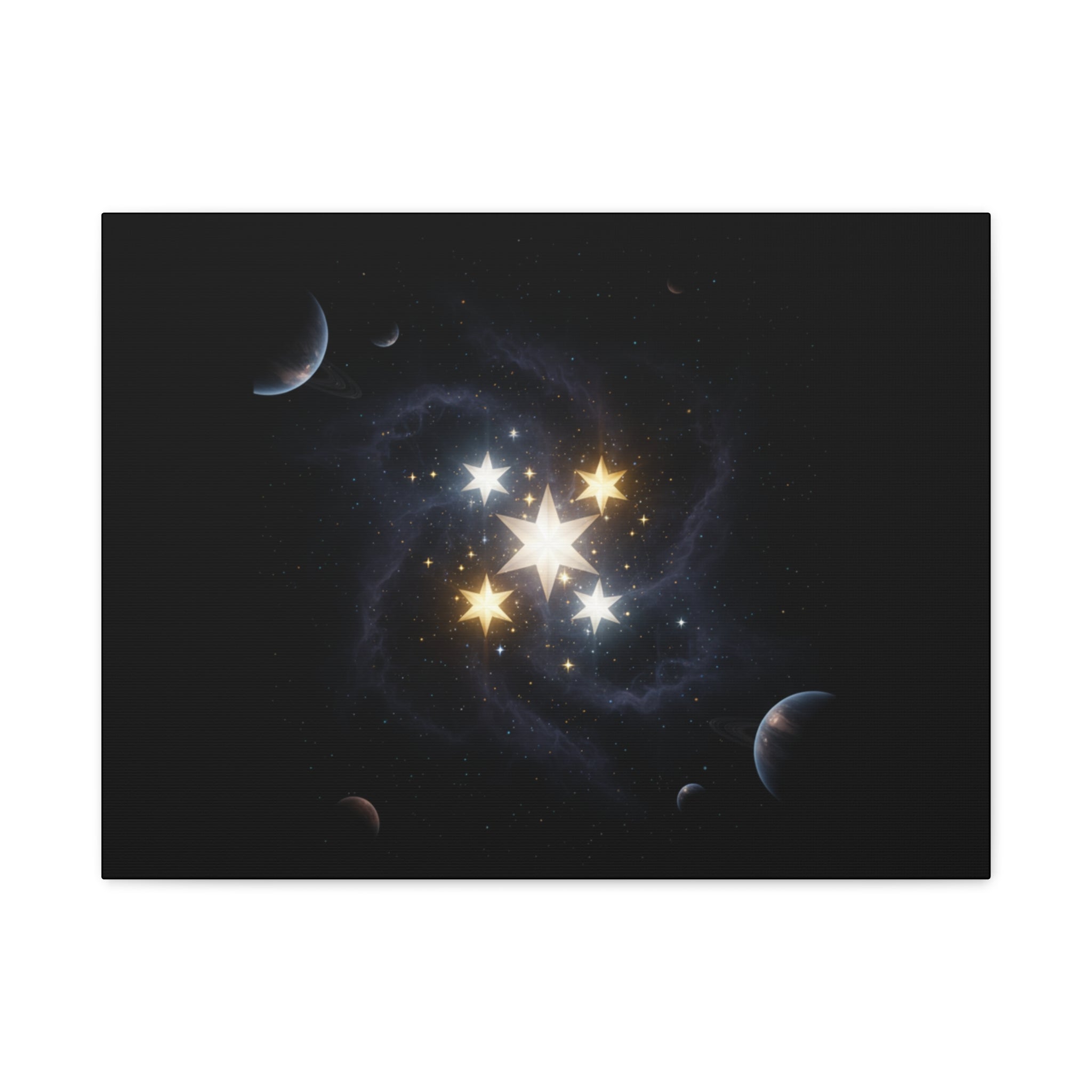 Power Runs Black PRB Glowing Star Constellation Canvas by Power Runs Black