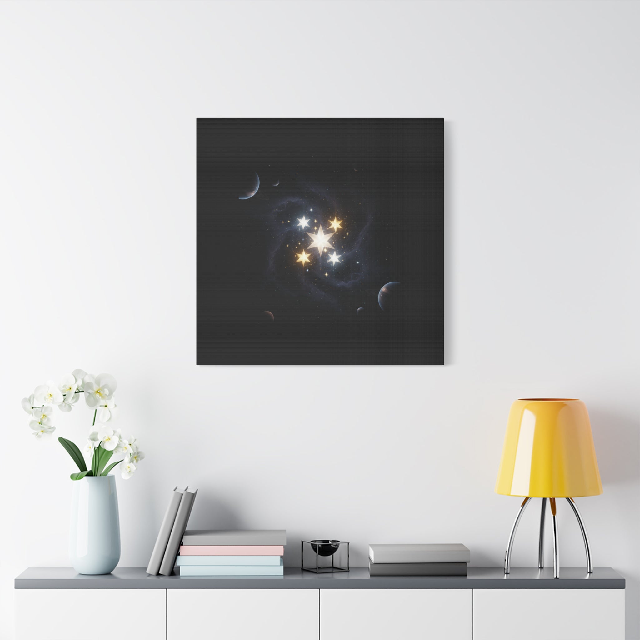 PRB Celestial Star Cluster Matte Canvas Print — Cosmic Planets Wall Art by Printify
