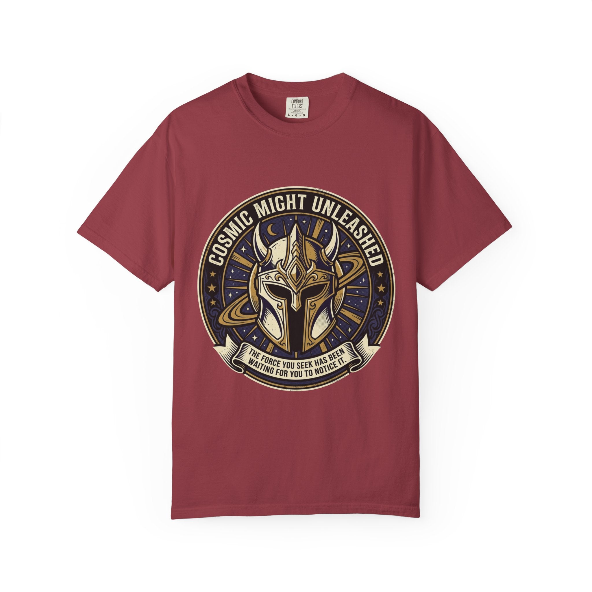 PRB Starforged Flex Cosmic Might Unleashed T-Shirt — Mythic Helmet Graphic Tee by Power Runs Black