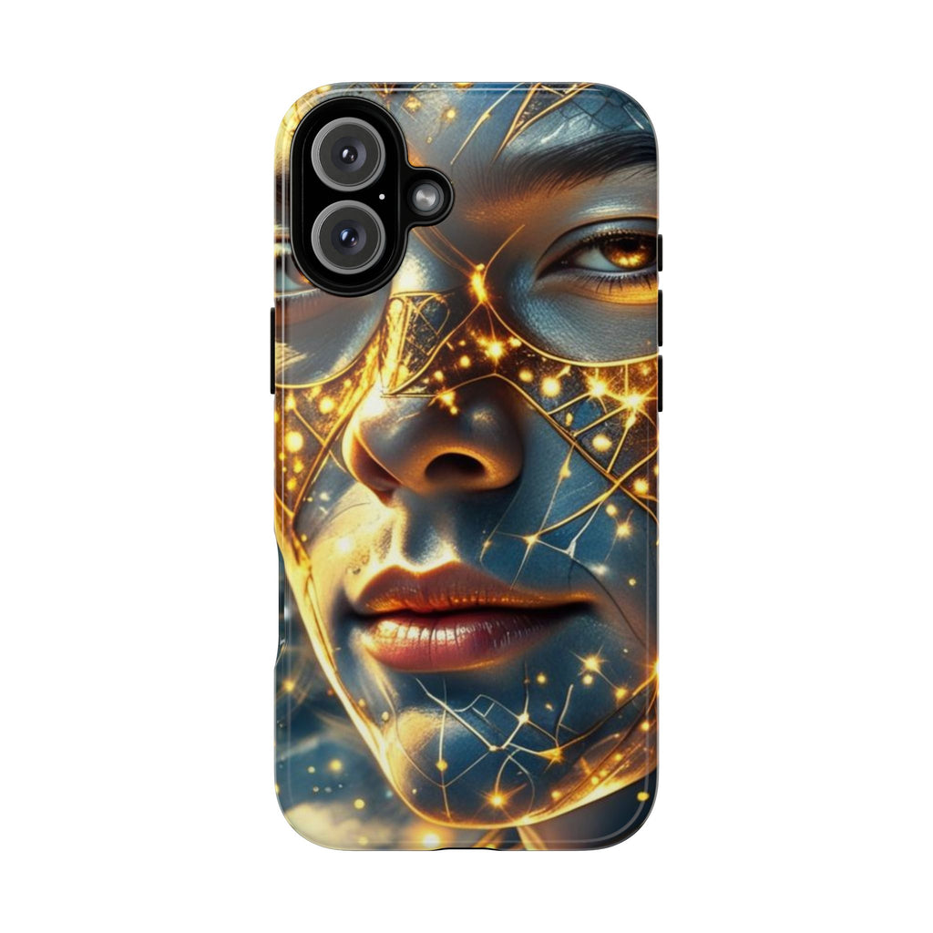 PRB Galactic Portrait Tough Case | Cosmic Face Phone Case, Starry Nebula Design by Power Runs Black