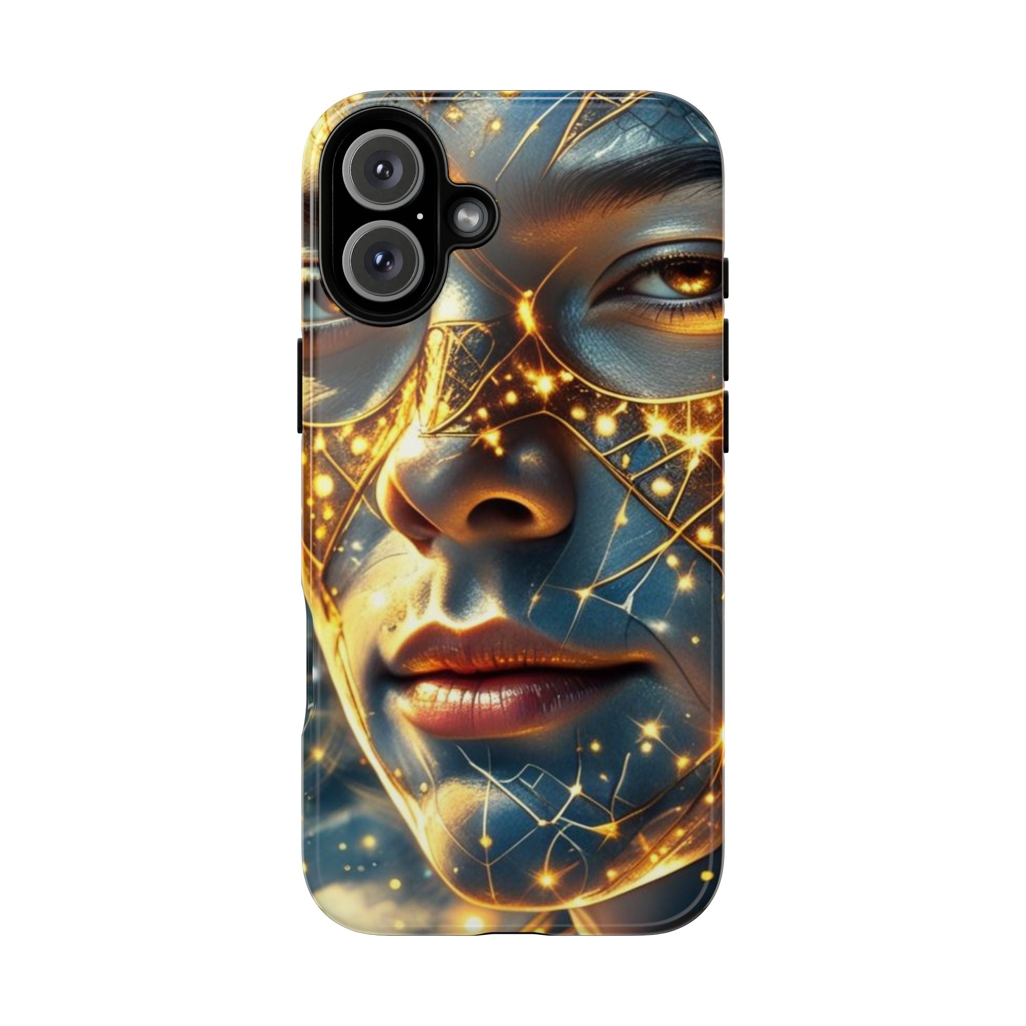 PRB Galactic Portrait Tough Case | Cosmic Face Phone Case, Starry Nebula Design by Power Runs Black