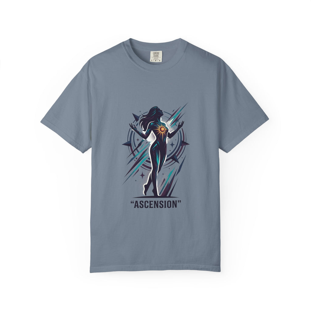 Power Runs Black PRB Ascension Graphic T-Shirt — Cosmic Silhouette Tee by Printify