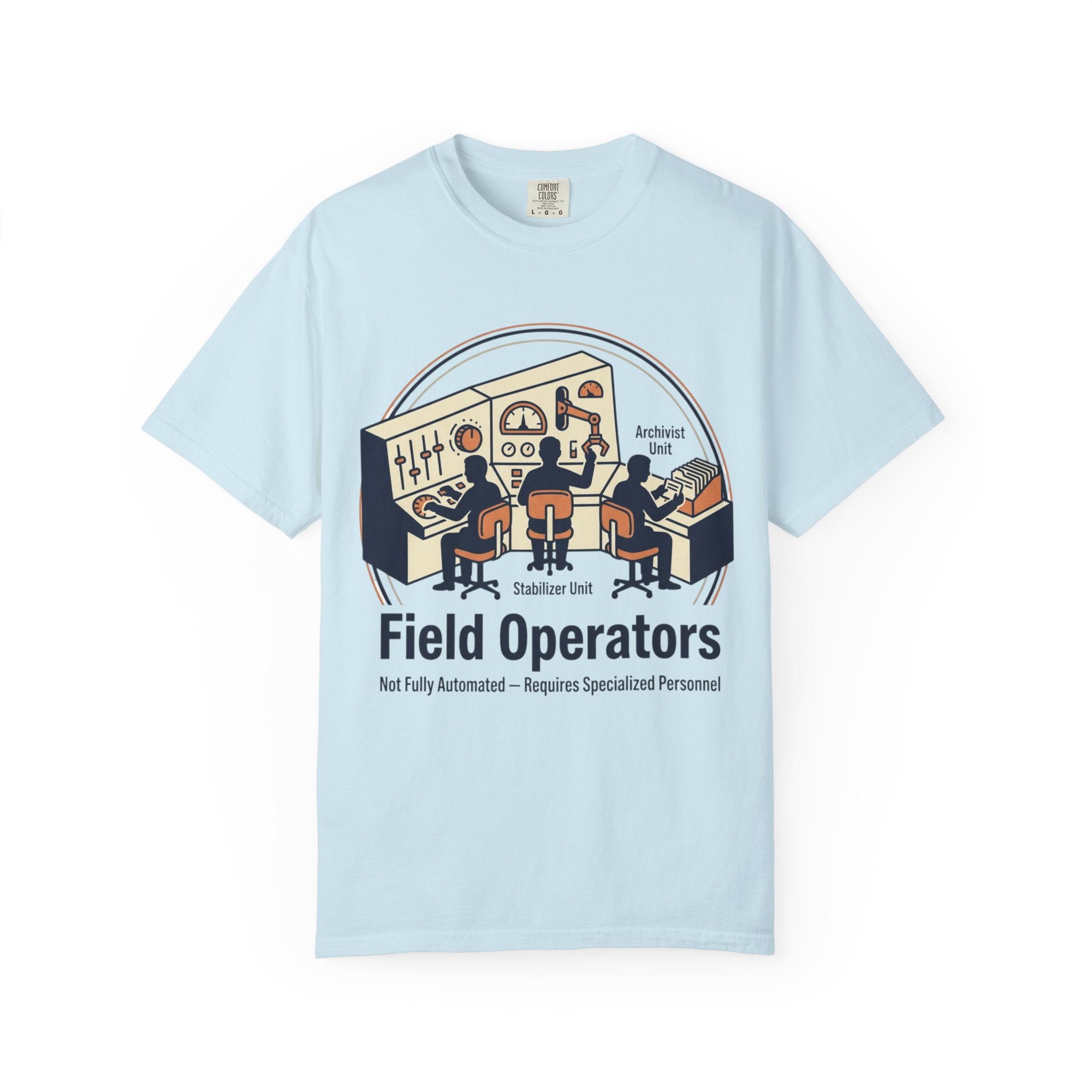Power Runs Black PRB Field Operators T-Shirt — "Field Operators: Not Fully Automated — Requires Specialized Personnel" by Power Runs Black