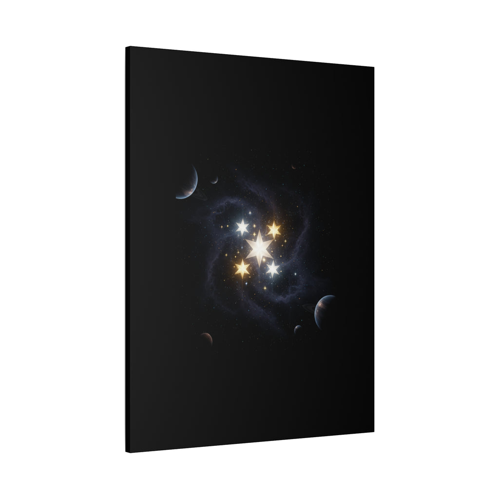 Power Runs Black PRB Glowing Star Constellation Canvas by Power Runs Black