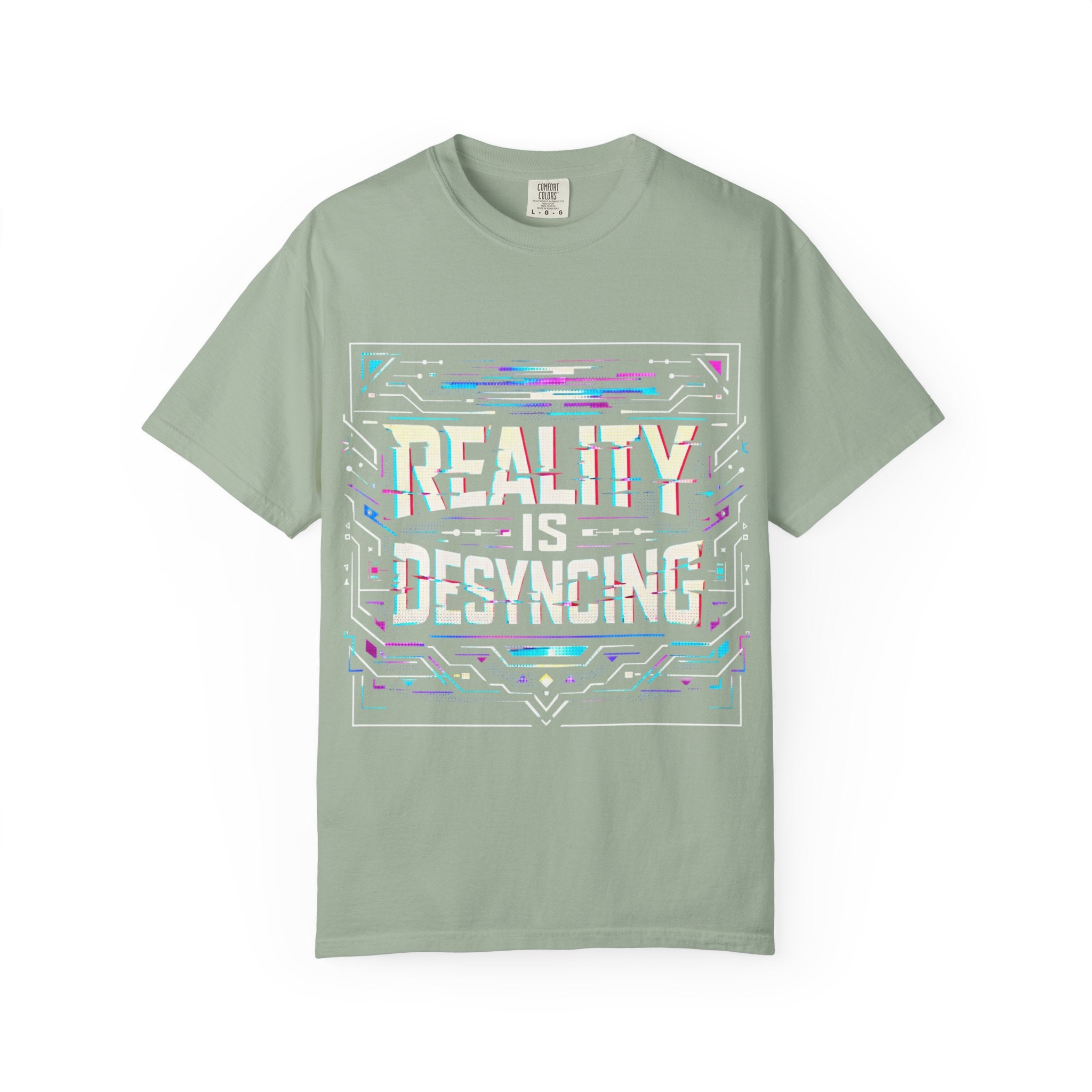 Power Runs Black PRB Glitchy Pastel "Reality Is Desyncing" T-Shirt by Printify