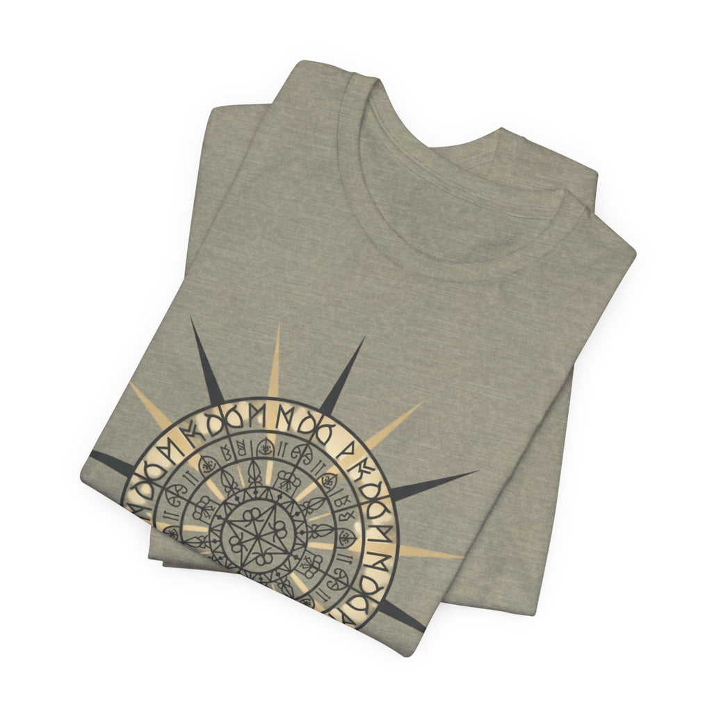 PRB Compass Rose Mandala Tee — Nautical Compass Graphic Shirt by Power Runs Black