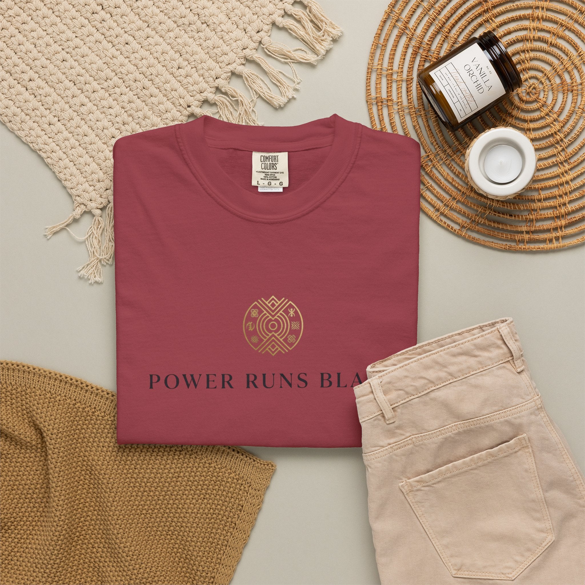 Power Runs Black PRB Graphic T-Shirt — Minimal Emblem Tee by Power Runs Black