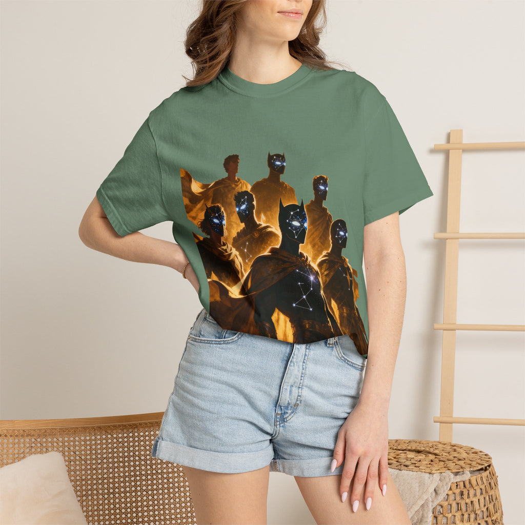 PRB Cosmic Heroes Graphic Tee (Golden Cloaks & Starry Faces) by Printify