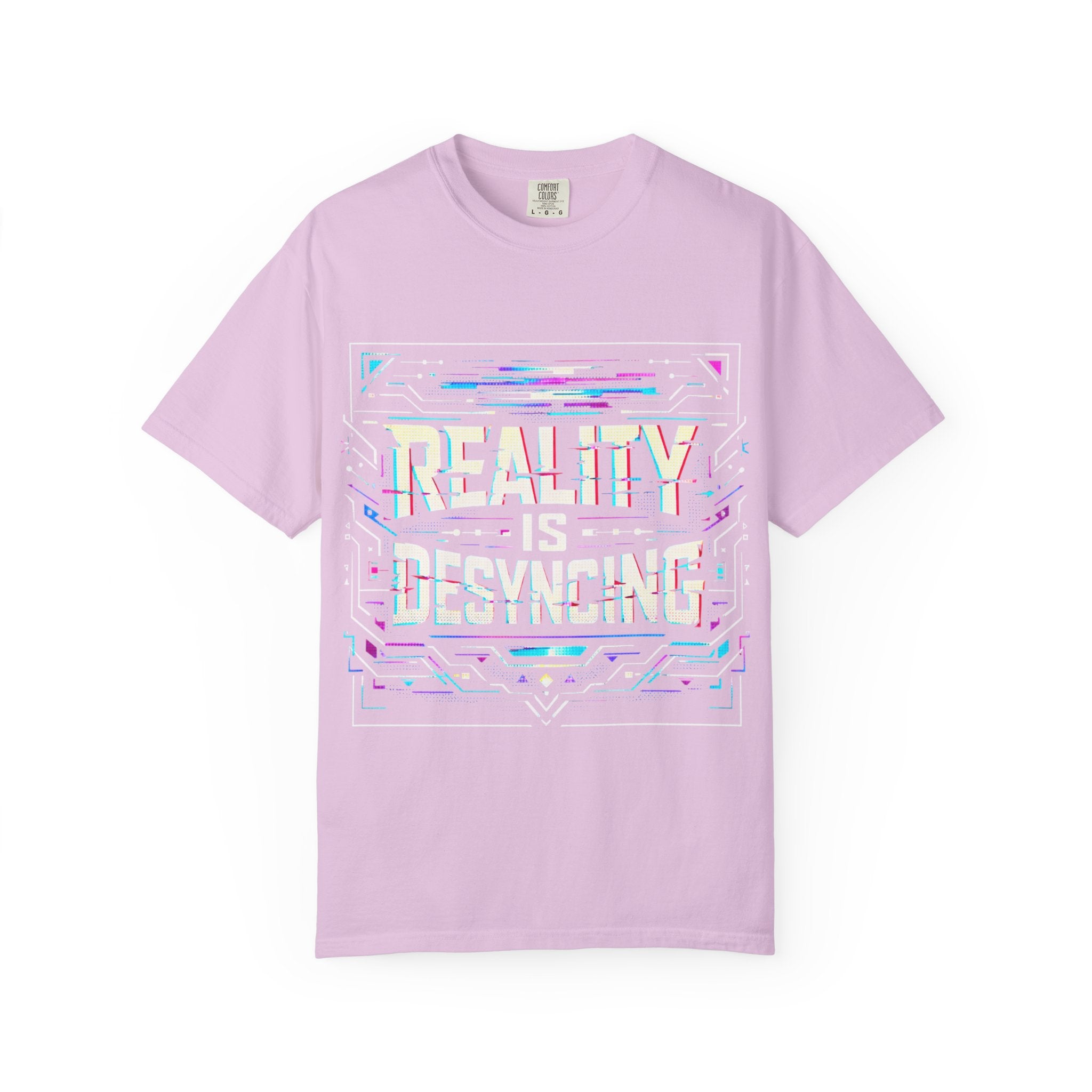 Power Runs Black PRB Glitchy Pastel "Reality Is Desyncing" T-Shirt by Printify