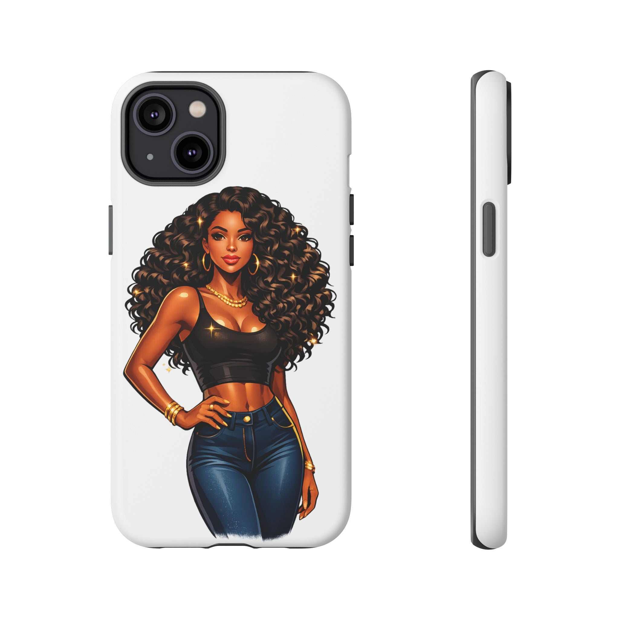 Pretty Rich Bitch by PRB Curly Hair Phone Case by Printify