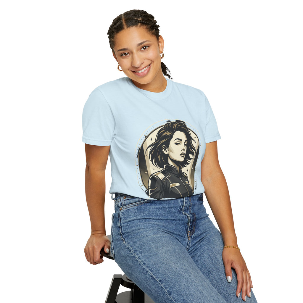 Power Runs Black Retro Space Captain Portrait T-Shirt — 'Fearless Commander' Graphic Tee by Power Runs Black
