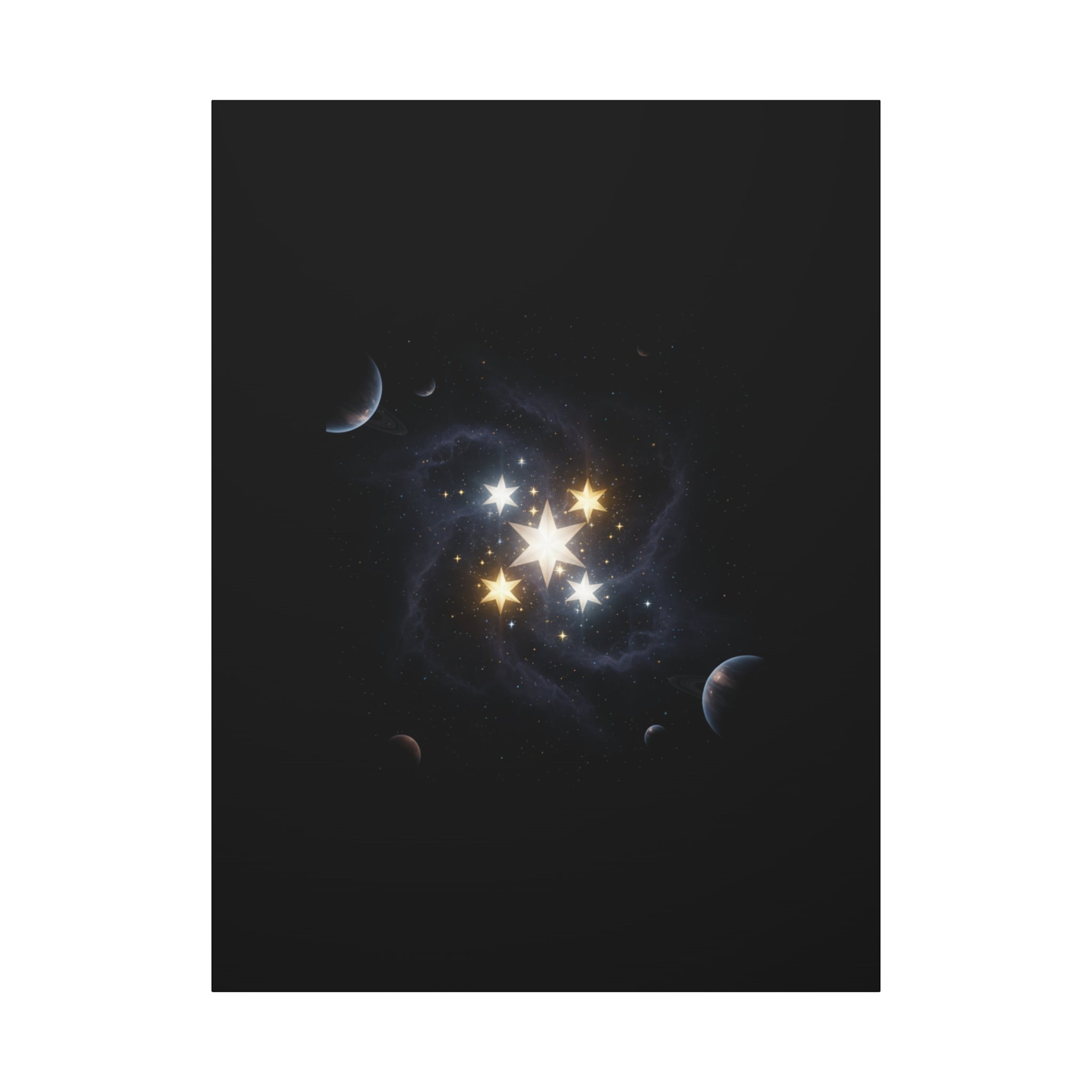 Power Runs Black PRB Glowing Star Constellation Canvas by Power Runs Black