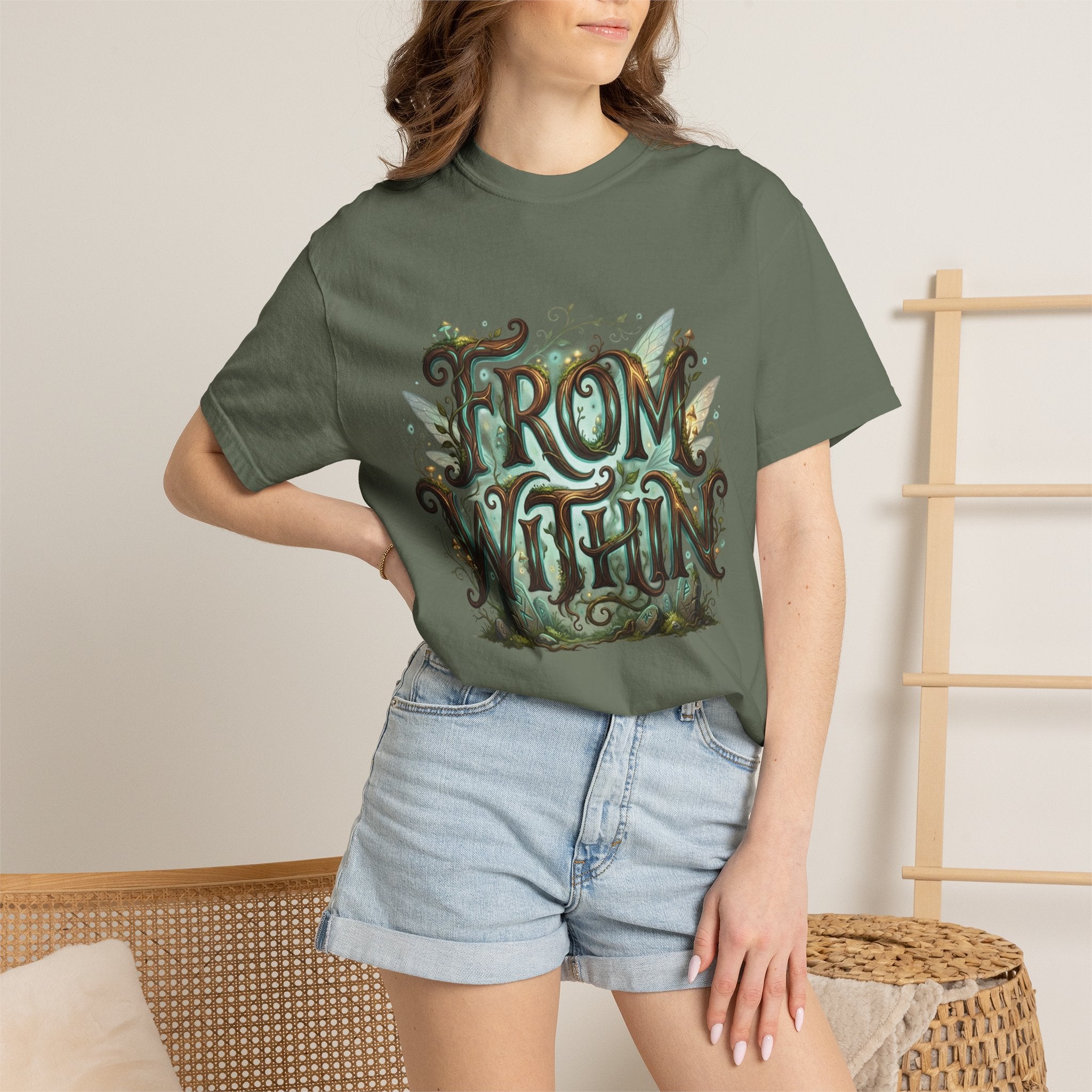PRB From Within T-shirt | Nature Typography Forest Illustration by Power Runs Black