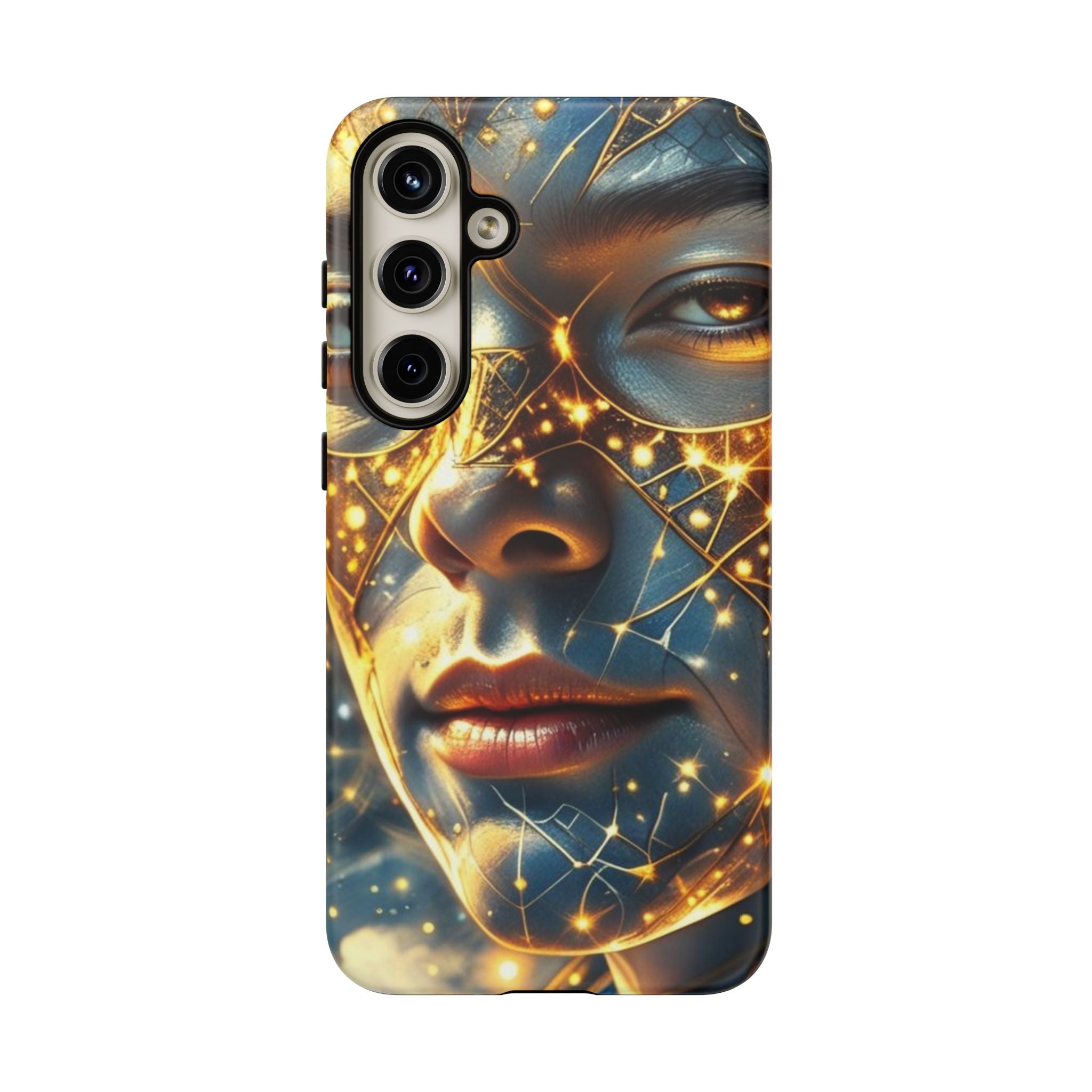PRB Galactic Portrait Tough Case | Cosmic Face Phone Case, Starry Nebula Design by Power Runs Black