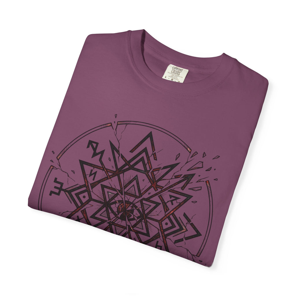 Power Runs Black PRB Eryx Tal Geometric Mandala T-Shirt — Symmetric Star Graphic Tee by Printify